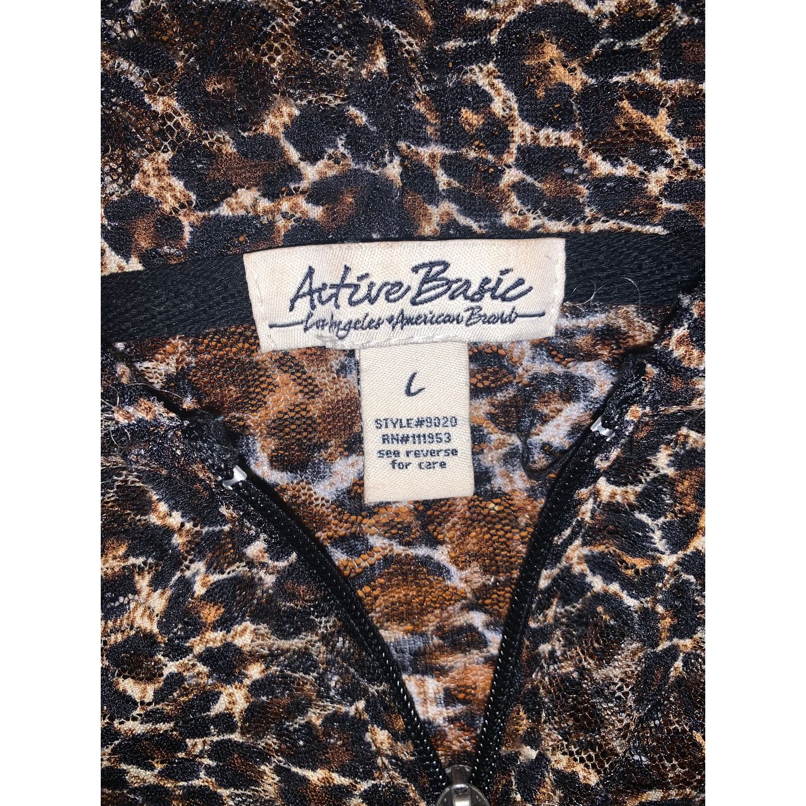 Other × Vintage Y2K Leopard Print Mesh Zip Hoodie Womens Large Sheer Size L / US 10 / IT 46 - 3 Thumbnail
