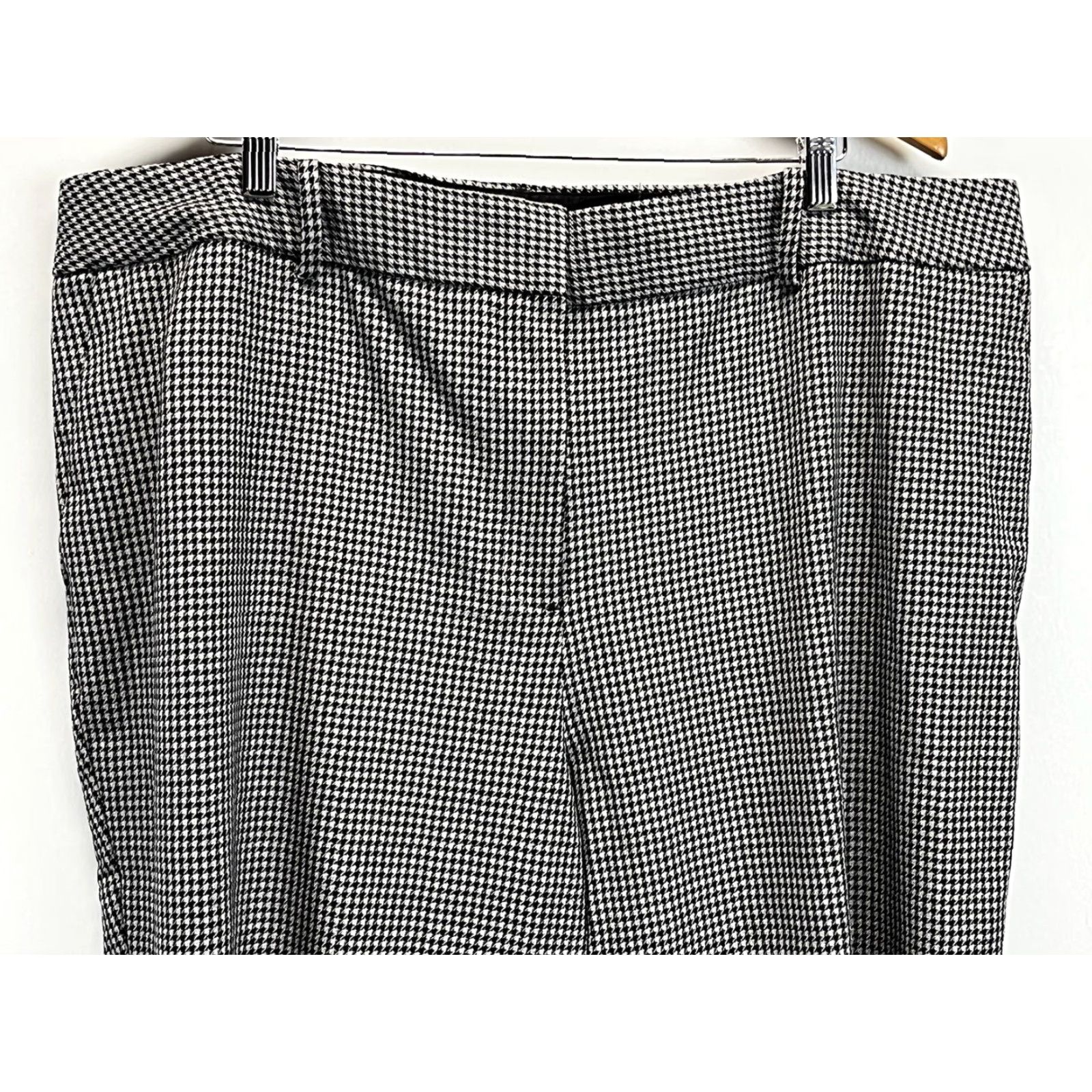 Talbots Talbots Plus Size Women's Houndstooth Ankle Pants 24W High Waist Straight Leg Black Gray Fall Winter Seasonal Size 42" / US 20 - 2 Thumbnail