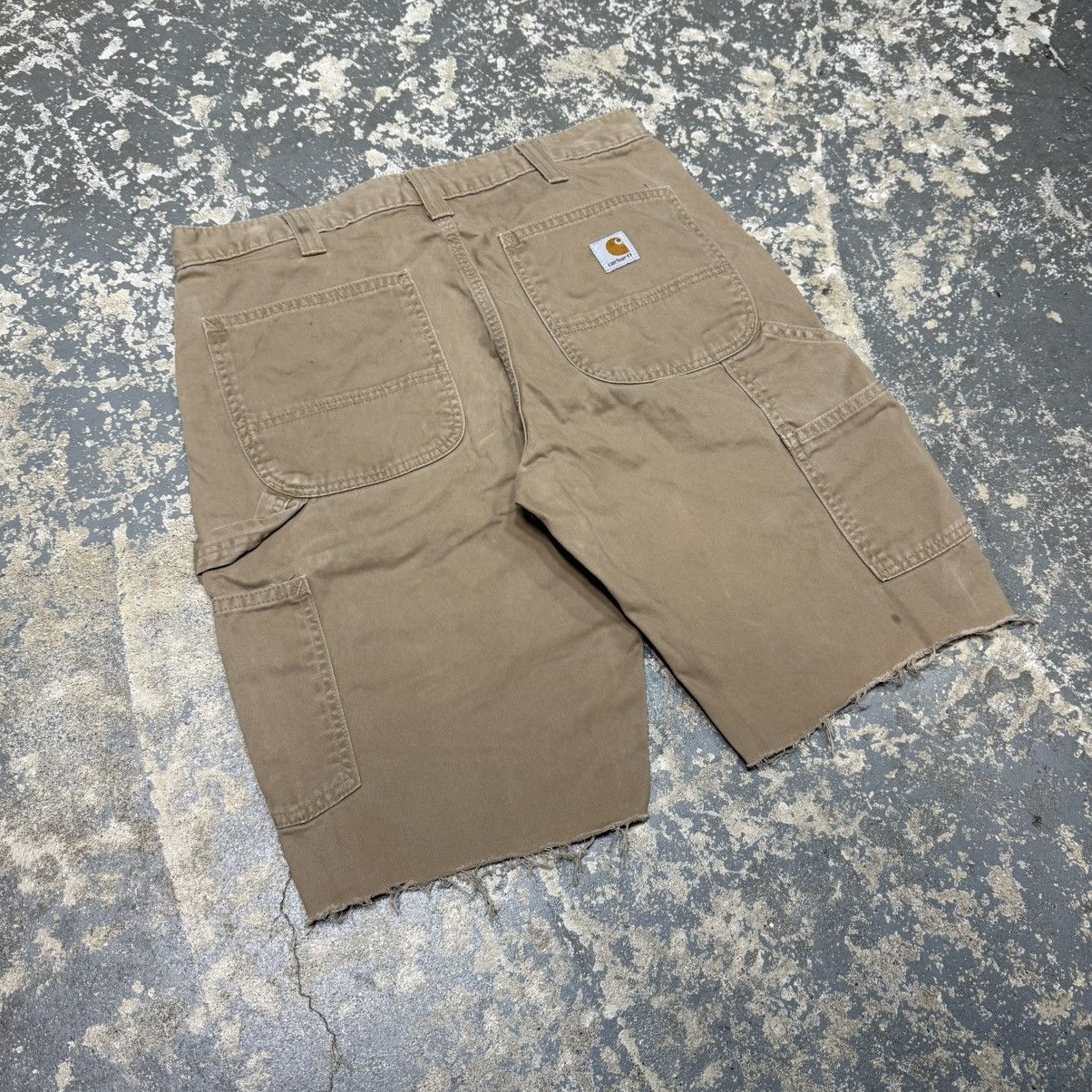 Carhartt Vintage Carhartt Tan/Brown B324 DKH Carpenter Workwear Short Size US 33 - 10 Thumbnail