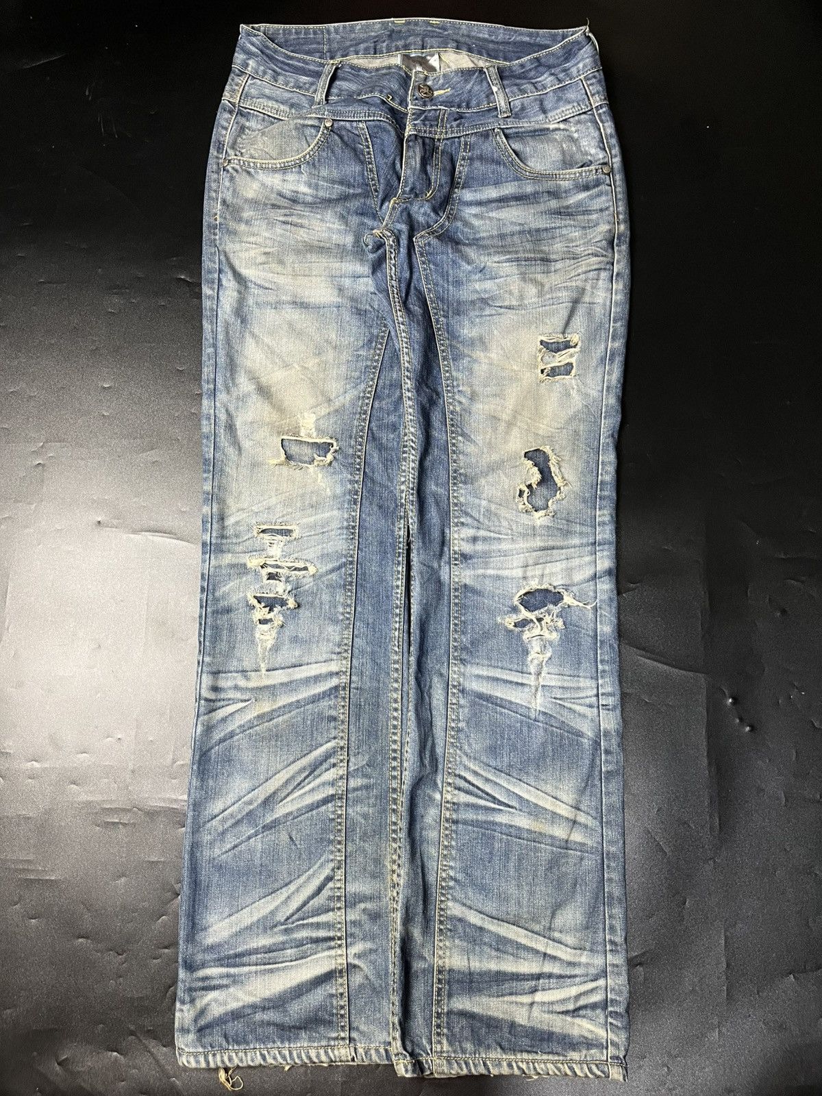 If Six Was Nine × Japanese Brand × Le Grande Bleu (L.G.B.) Japanese 2#1 jeans jesus love You flare distressed Size US 31 - 5 Thumbnail