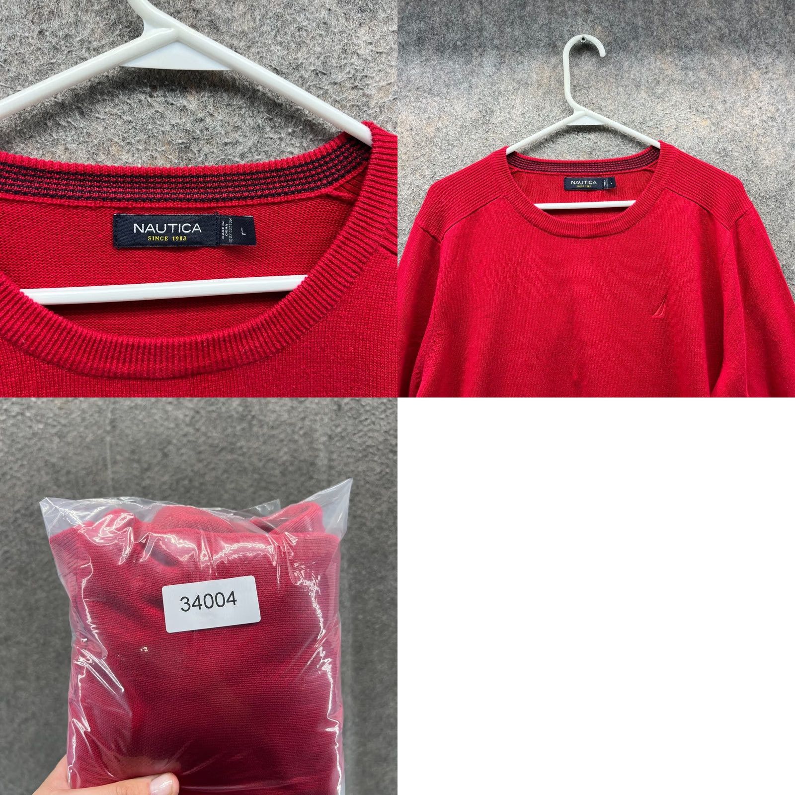 Nautica Nautica Pullover Sweatshirt Mens Large Red Fleece Crewneck Long Sleeve Cotton Logo All Seasons Vintage: No Size US L / EU 52-54 / 3 - 8 Thumbnail