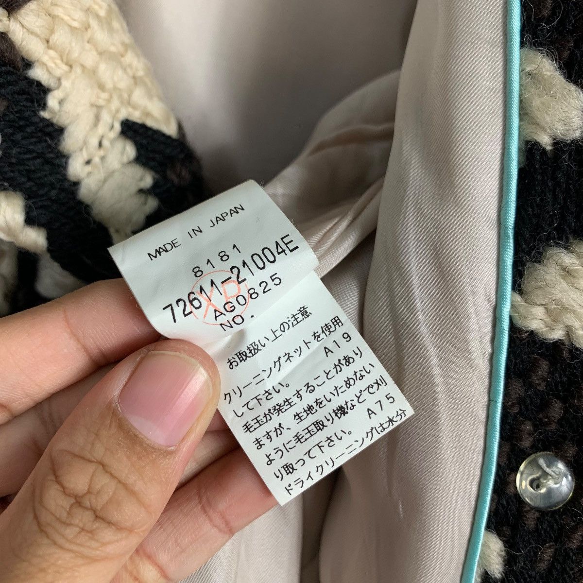Japanese Brand SCAPA Big Houndstooth Pattern Wool Coat Jacket #2111-C92 Size M / US 6-8 / IT 42-44 - 17 Thumbnail