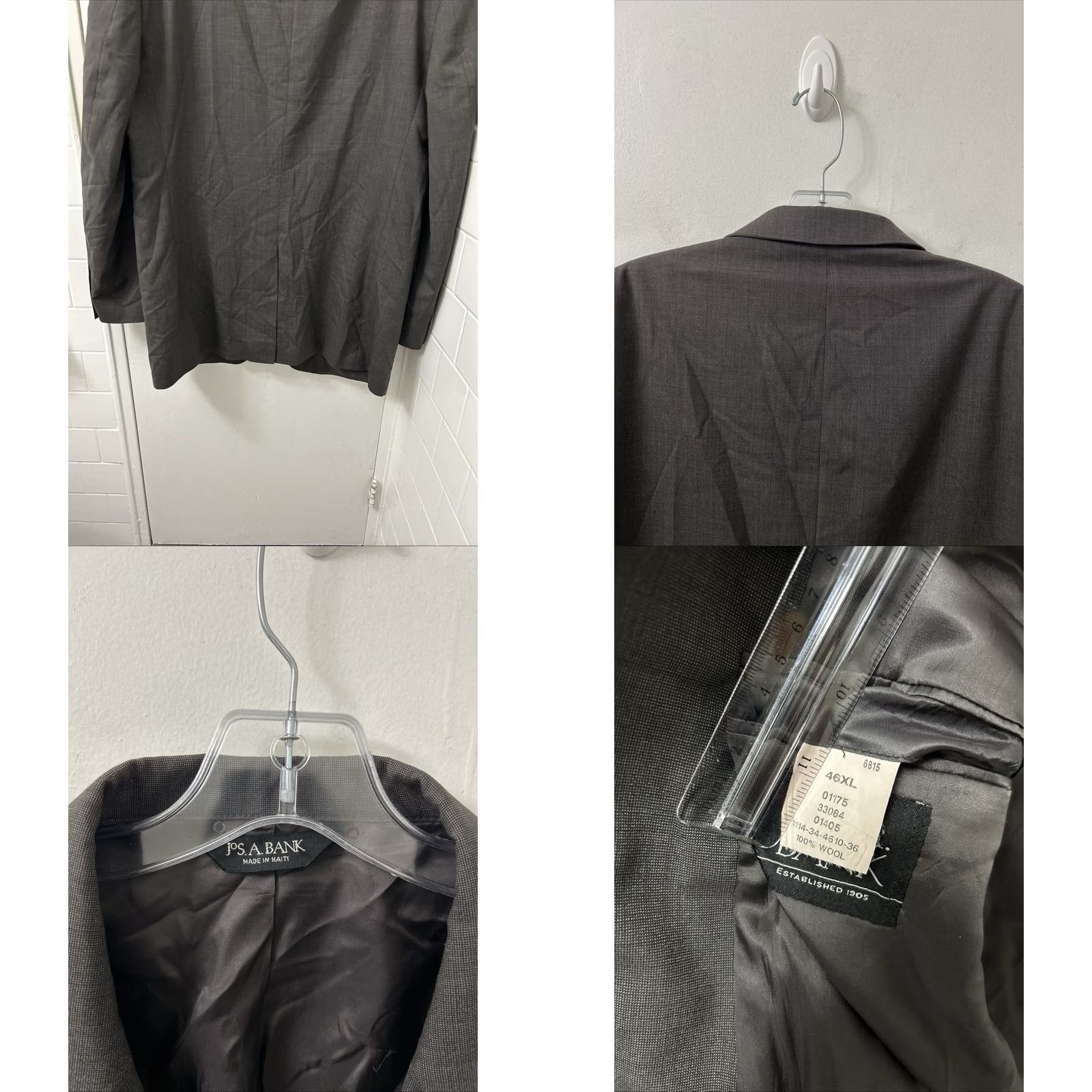 Jos. A. Bank Jos. A. Bank Sport Coat Jacket Mens 46XL Gray Wool 2 Button Classic Notch Lapel Size US XXL / EU 58 / 5 - 8 Thumbnail