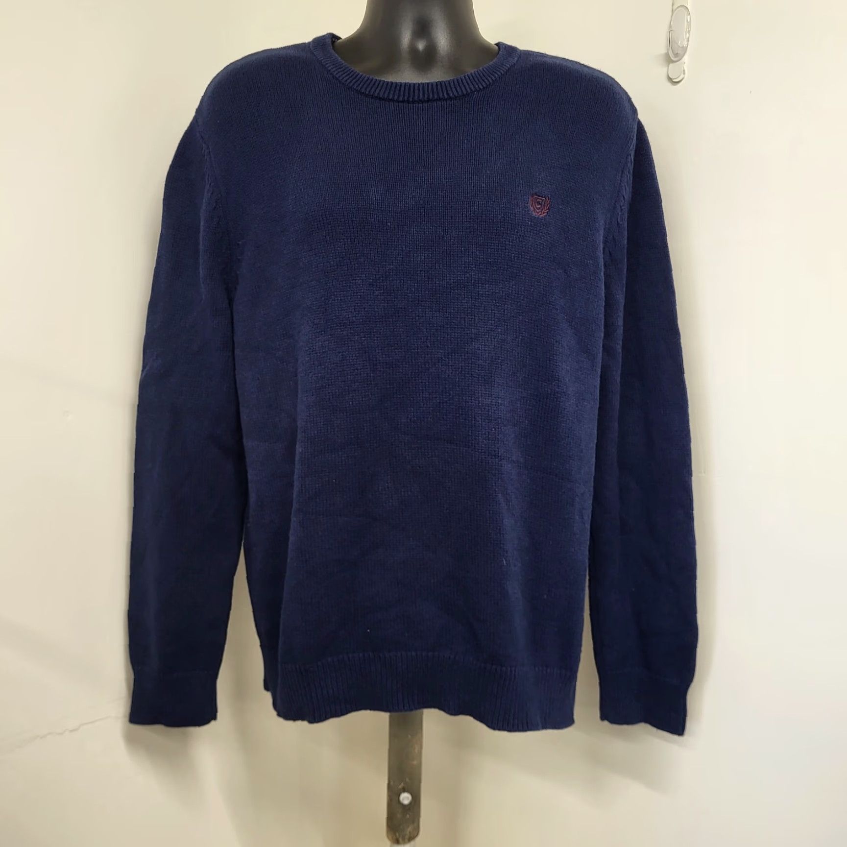 Chaps Chaps Sweater Men’s Large Navy Blue Tight-Knit Pullover Logo Golf Preppy Crew Neck” Size US L / EU 52-54 / 3 - 2 Thumbnail
