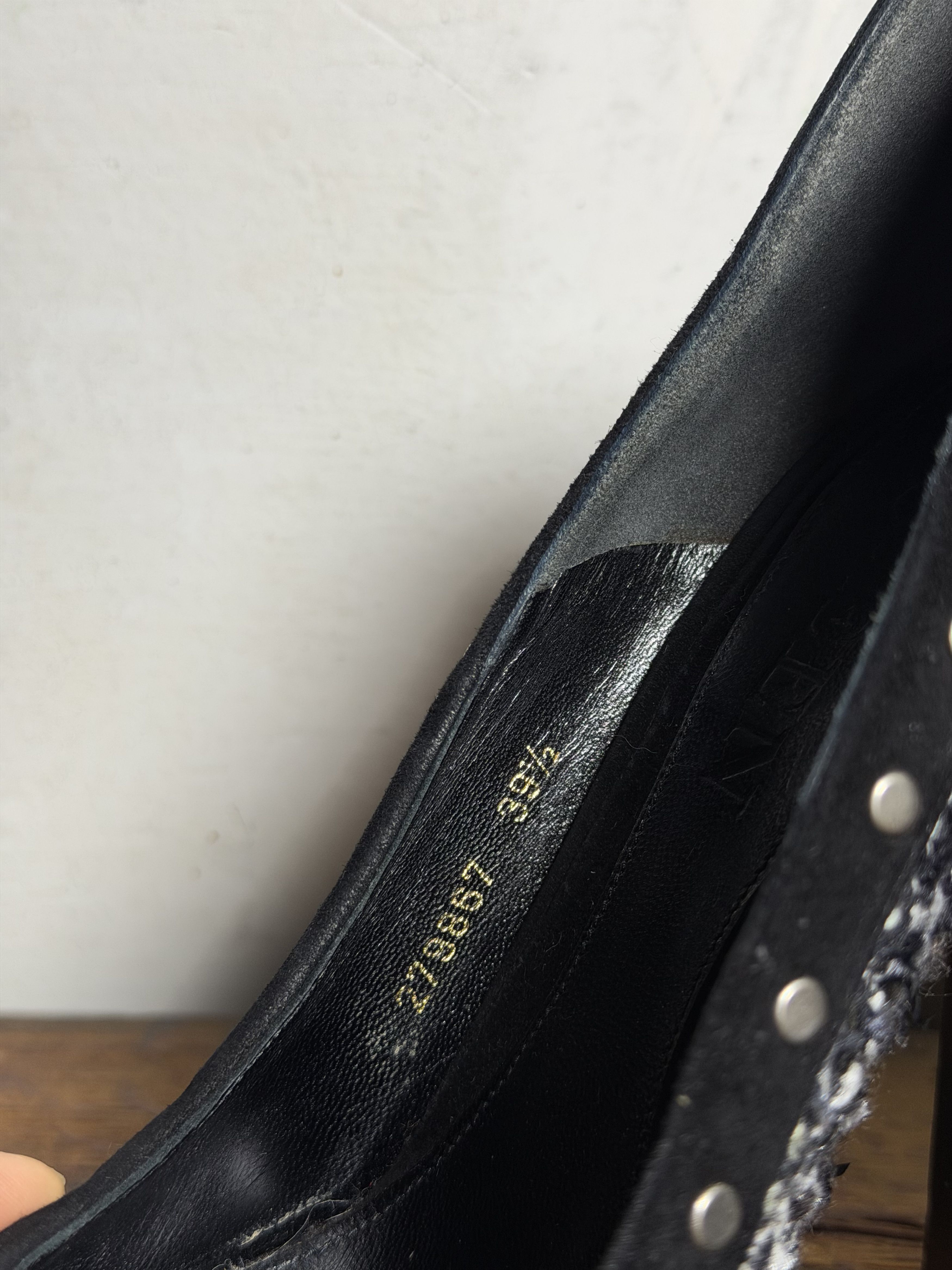 Alexander McQueen Alexander McQueen Tweed Studded Skull Peep Toe Pump Shoes Size US 9.5 / IT 39.5 - 9 Thumbnail