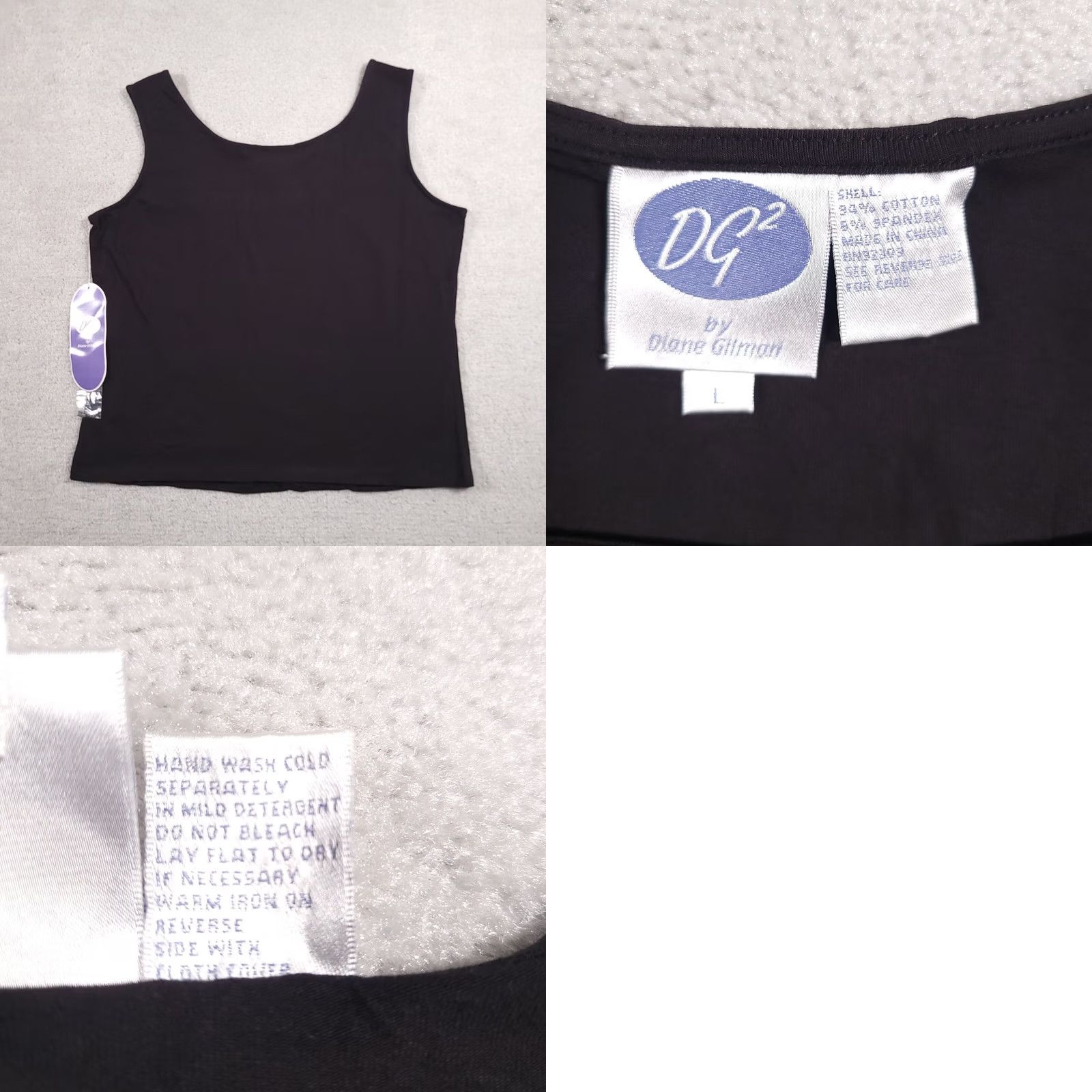 Vintage Diane Gilman Tank Sleeveless Shirt Women's Large Black Beaded Round Neck Size L / US 10 / IT 46 - 8 Thumbnail