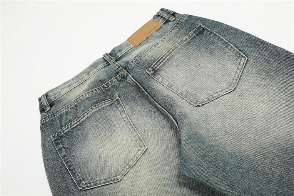 Jean Men's retro punk washed all-match casual distressed jeans Size US 32 / EU 48 - 5 Thumbnail