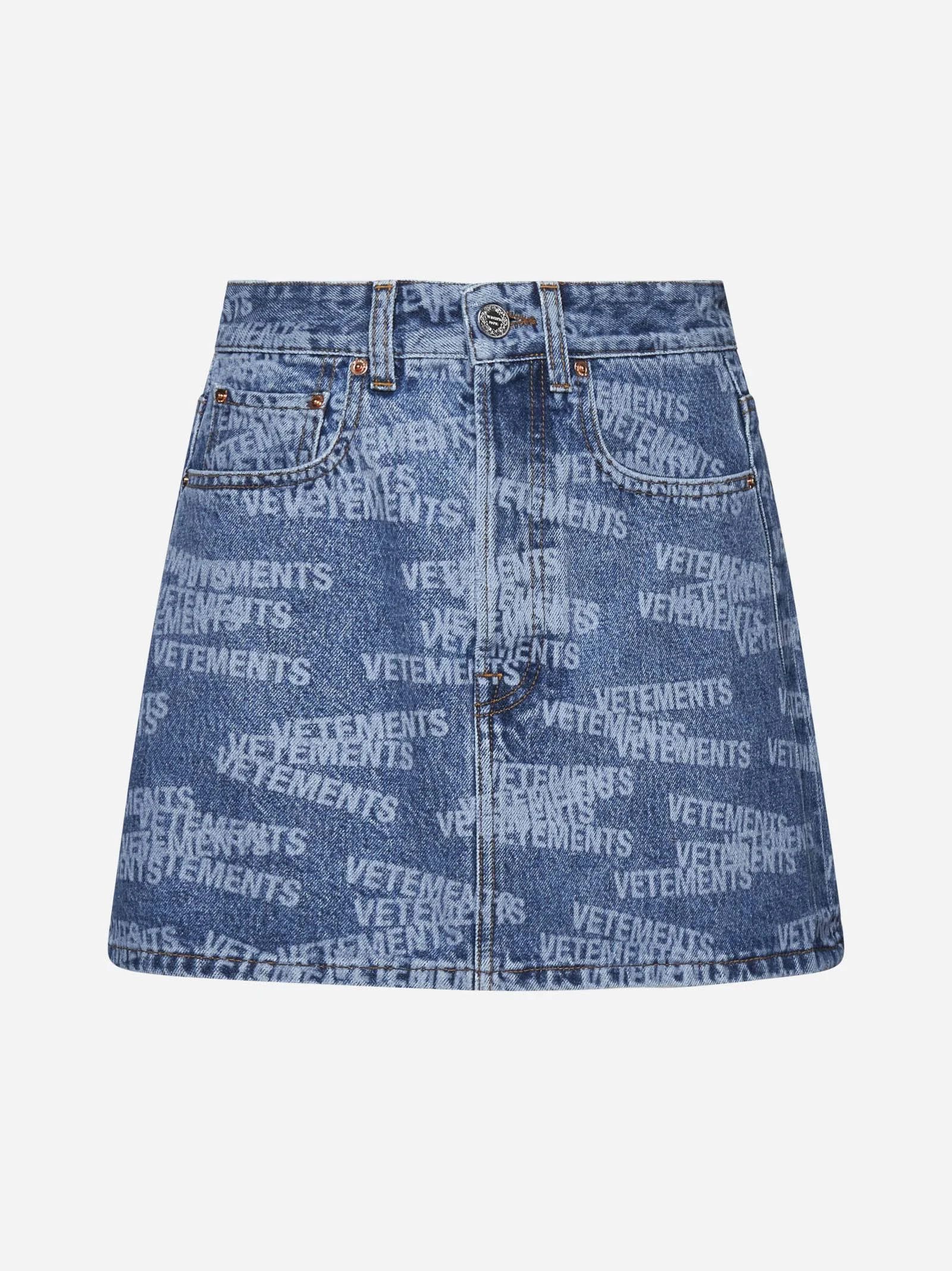 Vetements o1mle0524 Denim Skirt in Blue Size 28" / US 6 / IT 42 - 1 Thumbnail