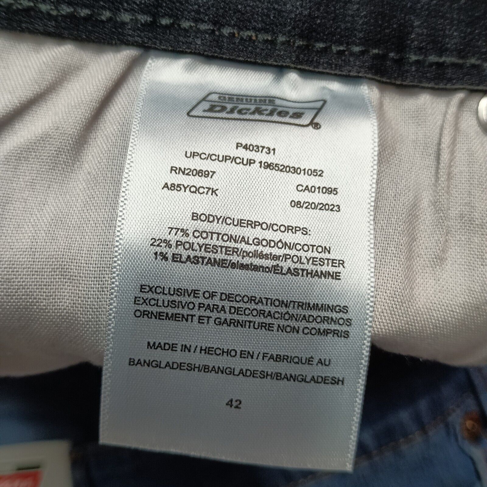 Dickies Dickies 13" Flex Denim Shorts Regular Fit Men's Size 42 Blue Size US 42 / EU 58 - 6 Thumbnail