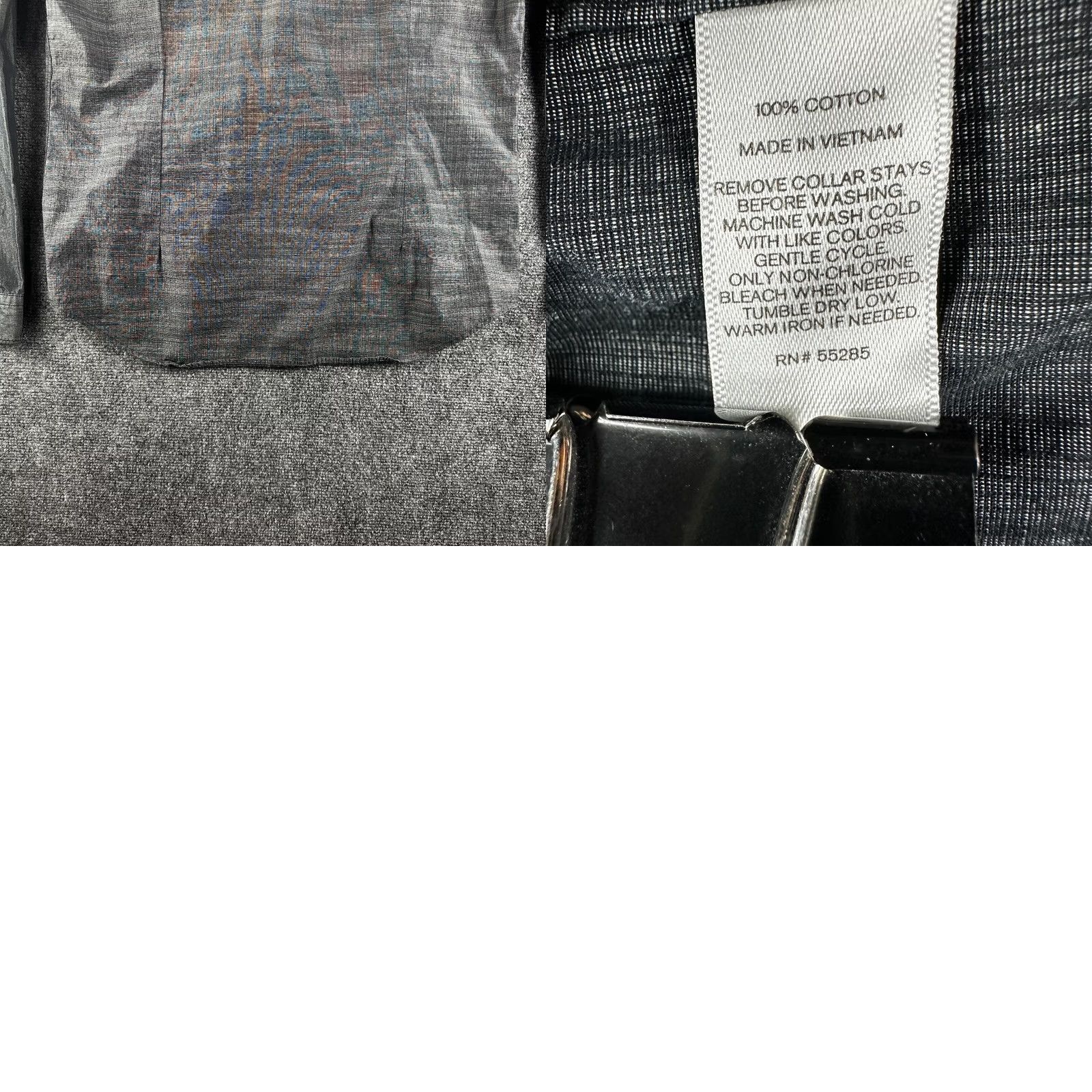 Express Express Shirt Mens Large Fitted Snap Up Western Style Gray Cotton Pockets Size US L / EU 52-54 / 3 - 8 Thumbnail