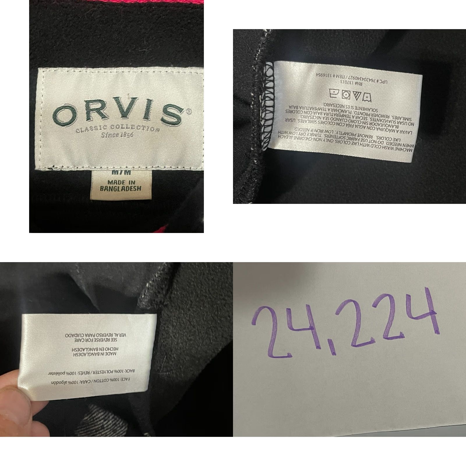 Orvis VINTAGE Orvis Shirt Women’s Size Medium Black White Plaid Button Up Jacket Size M / US 6-8 / IT 42-44 - 8 Thumbnail