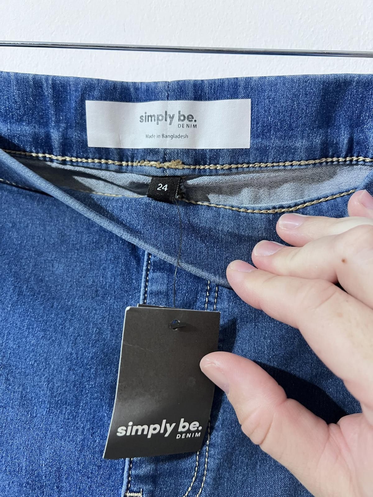 Other Simply Be Denim Blue Stretch Shorts – UK 24 Size 42" / US 20 - 4 Thumbnail
