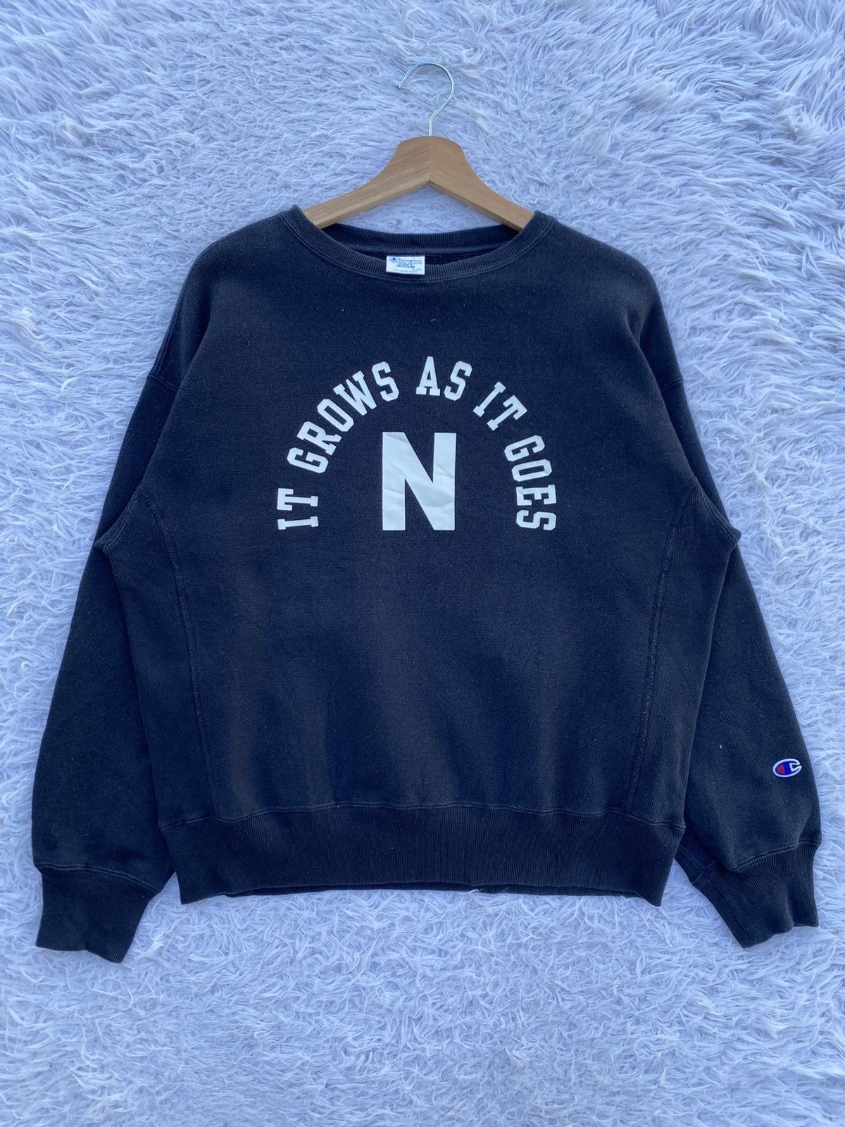 Champion Vtg Champion Reverse Weave "It Grows As It Goes N" Sweater Size US M / EU 48-50 / 2 - 2 Thumbnail