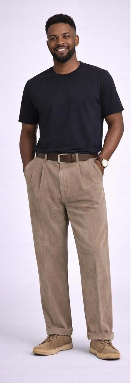 Alan Flusser Alan Flusser Mens Brown Corduroy Pants Pleated Relaxed W40 Size US 40 / EU 56 - 1 Thumbnail