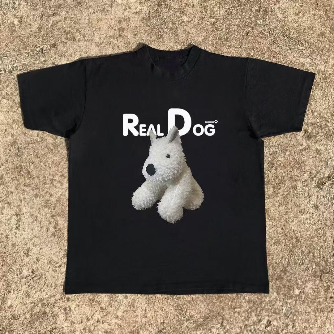 Vintage Black street washed retro dog print t-shirt Size US M / EU 48-50 / 2 - 1 Thumbnail