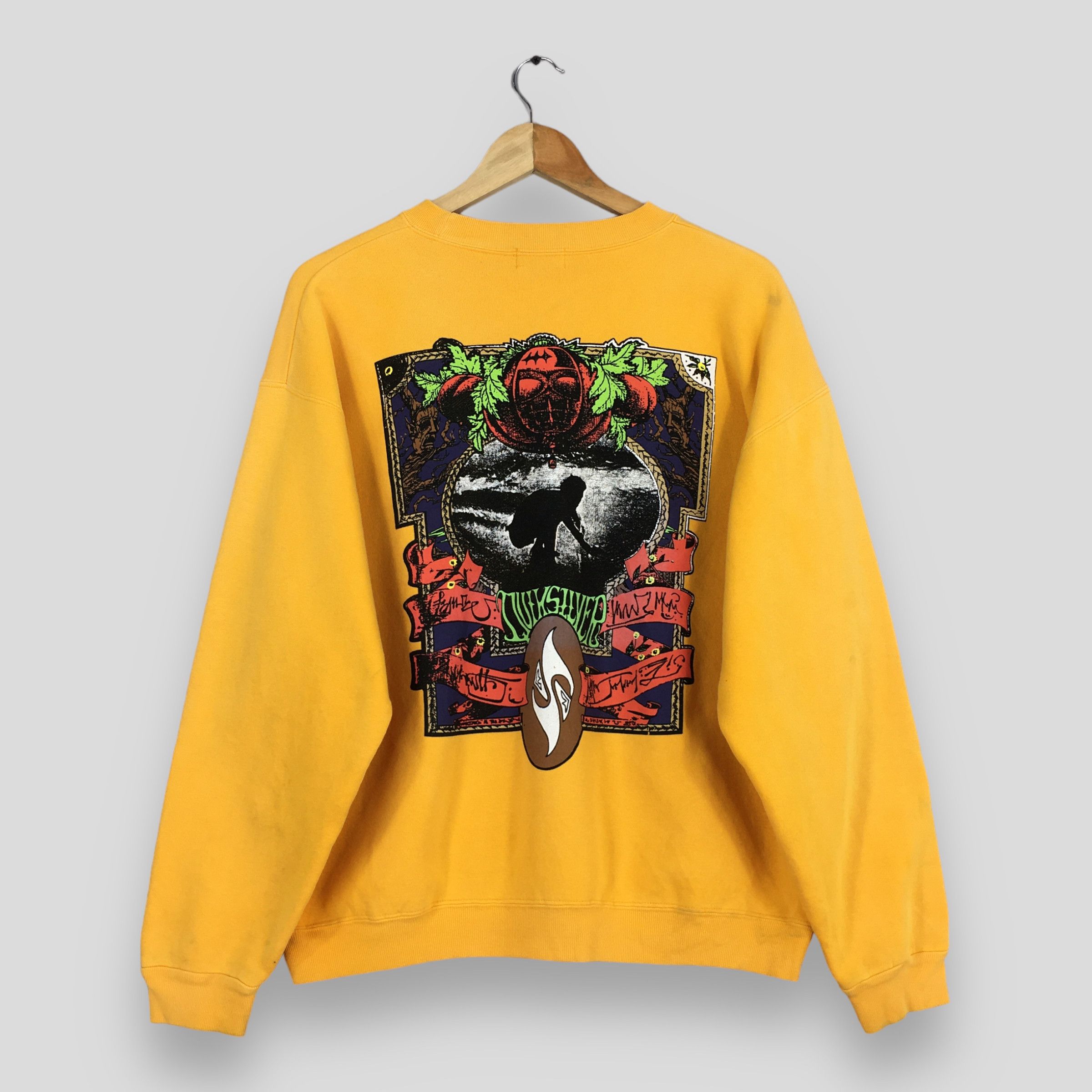 Gotcha × Quiksilver Vintage 90s Quiksilver Surf Yellow Sweatshirt Large Size US L / EU 52-54 / 3 - 1 Thumbnail