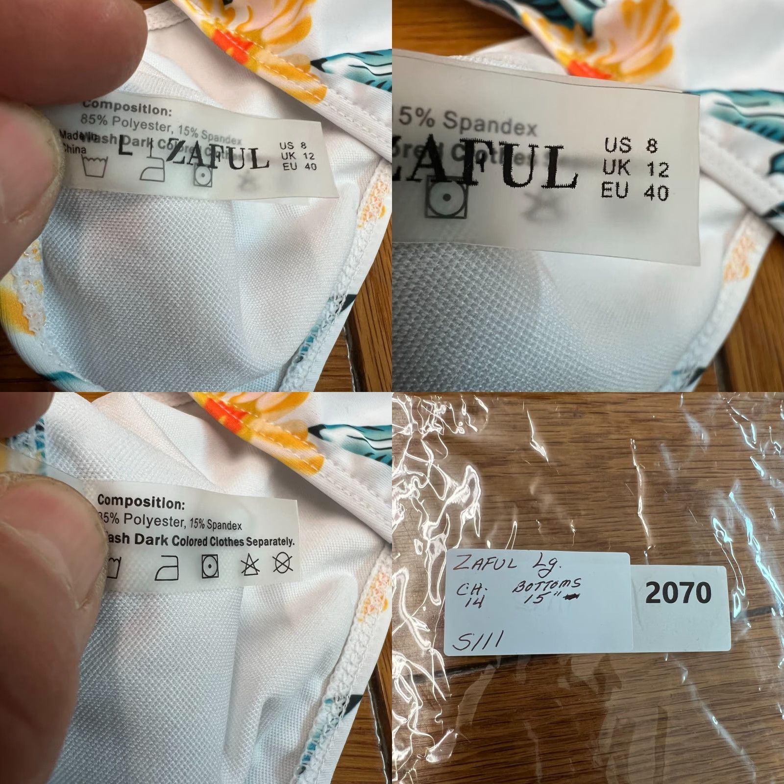 ZAFUL Zaful Bikini Womens Size 8 2 Piece Floral Multicolor Yellow White Plunge Stretch Pattern Spotted Cheeky Swimsuit Adult Womens Size ONE SIZE - 8 Thumbnail