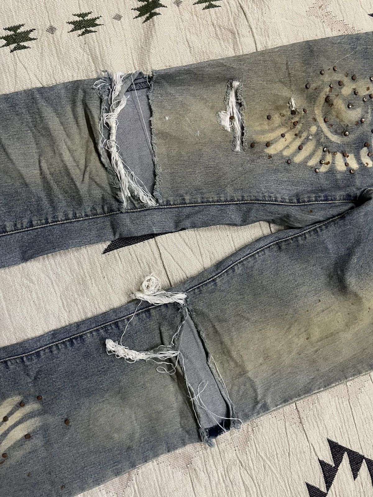If Six Was Nine 2000s HOT BALLOONING FLARE DISTRESSED JEANS RARE DESIGN Size 26" / US 2 / IT 38 - 5 Thumbnail