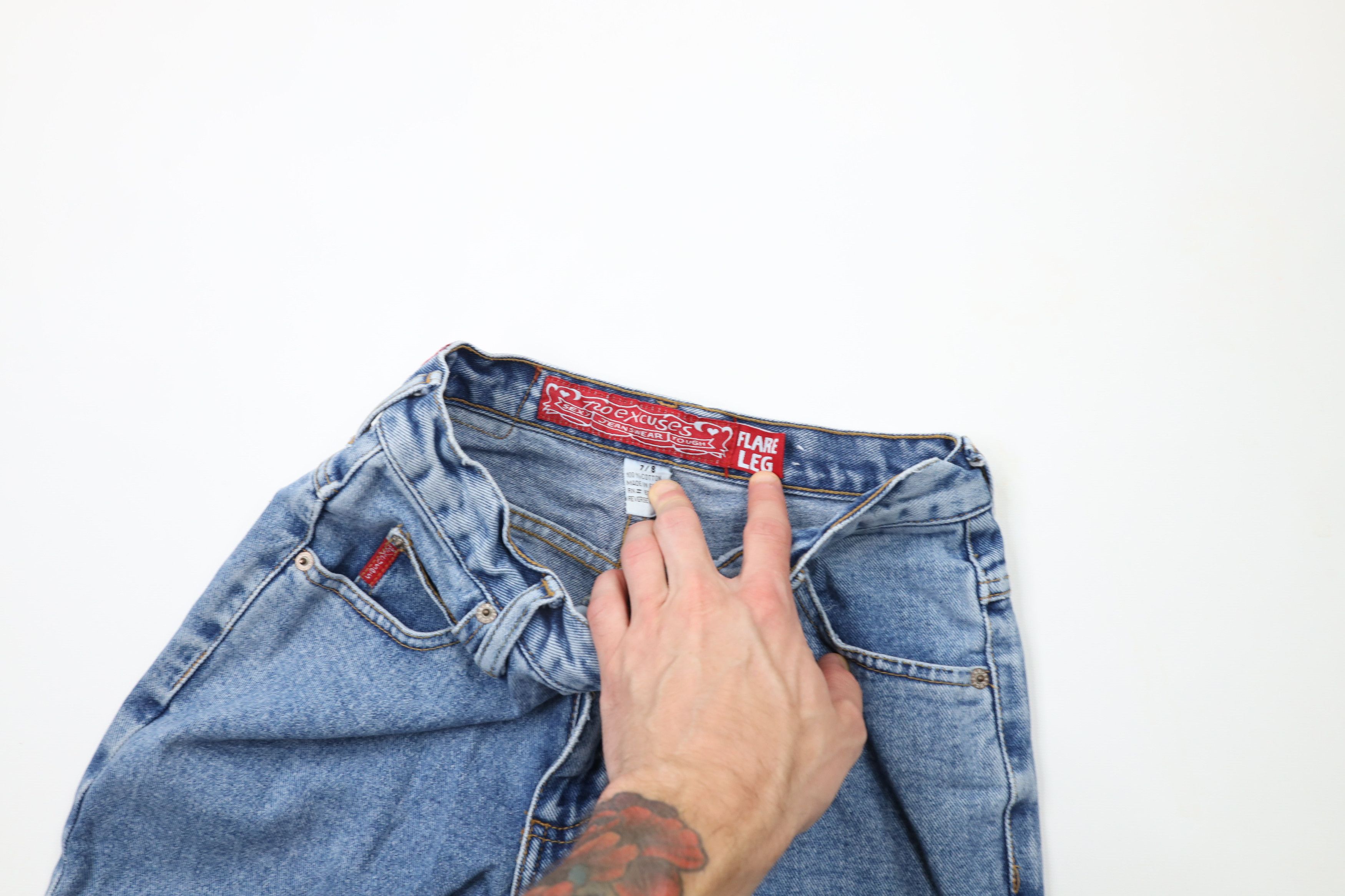Vintage Vintage Y2K Streetwear Wide Leg Flared Denim Jeans Blue Size 30" / US 8 / IT 44 - 8 Thumbnail