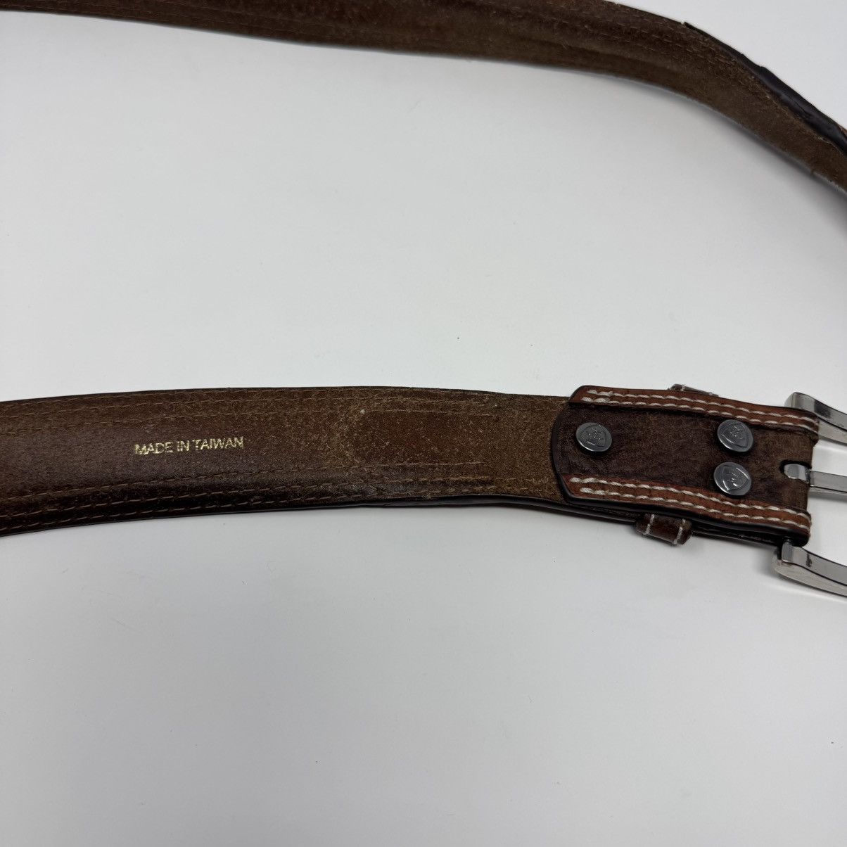 Ariat Ariat Men's 46 Brown Leather Belt Western Cowboy FLAWS Size 46 - 6 Thumbnail