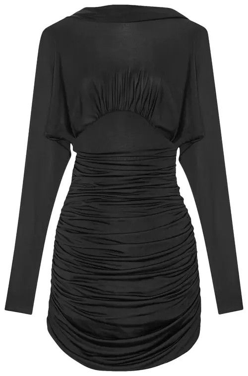 Saint Laurent Paris o1b1hav110525 701047 Cowl Back Dress in Lurex Jersey Black Size XL / US 12-14 / IT 48-50 - 2 Thumbnail