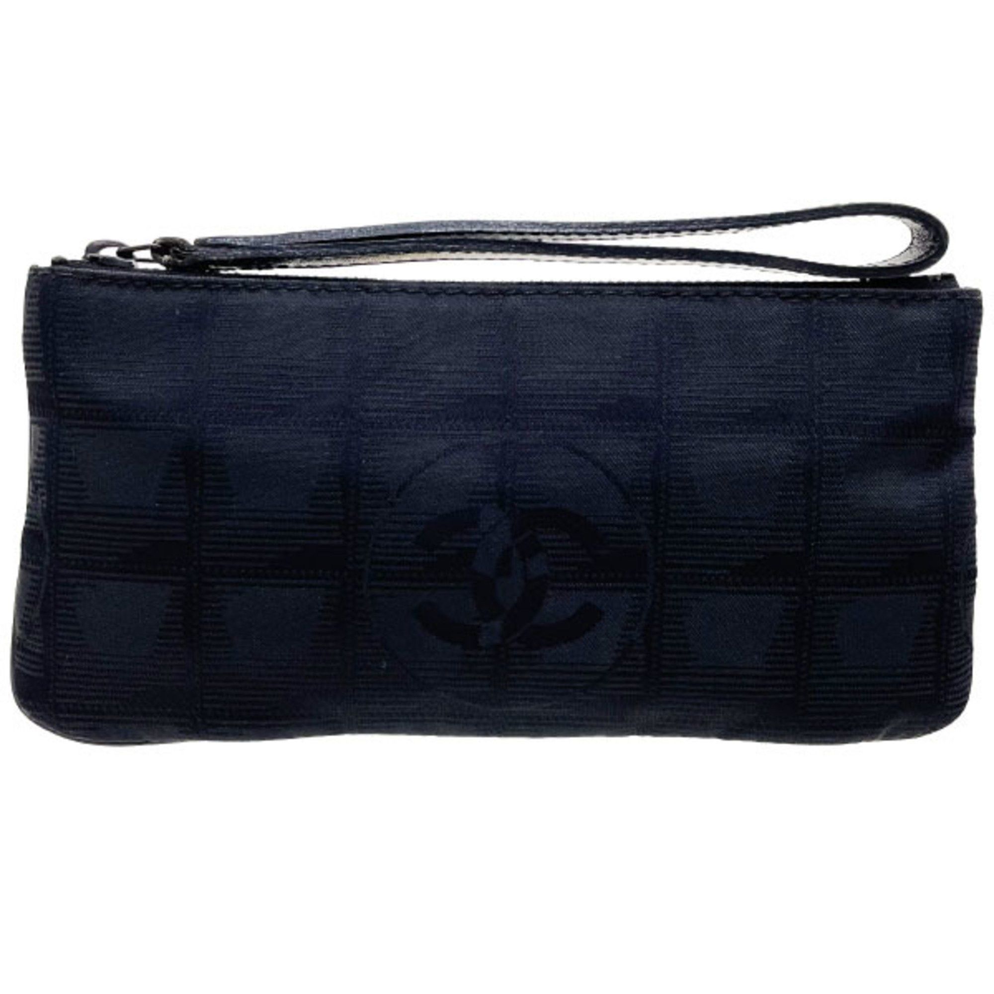 image of Chanel Pouch New Travel Line Multi Nylon Jacquard Black Chanel Cc Coco Mark Nn-12982, Women's