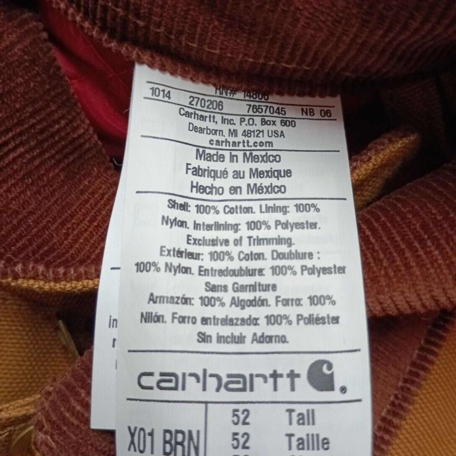 Carhartt Carhartt Mens Quilt Lined Duck Coveralls Zip 52 Tall Brown Size US 44 / EU 60 - 5 Thumbnail