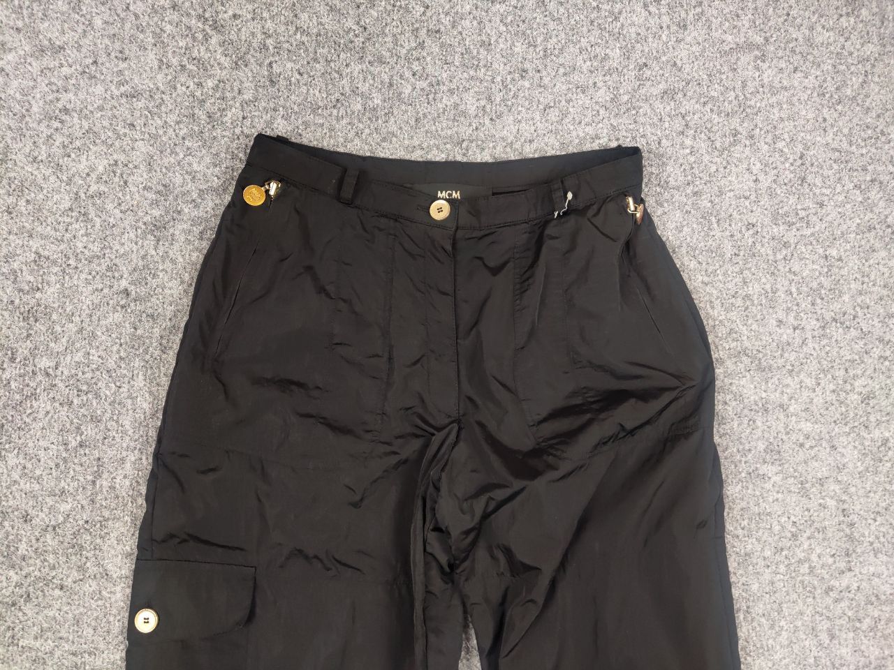 MCM Vintage MCM Sports Nylon Black wide casual Zip Trouser pants Size 38" / US 16 / IT 52 - 8 Thumbnail