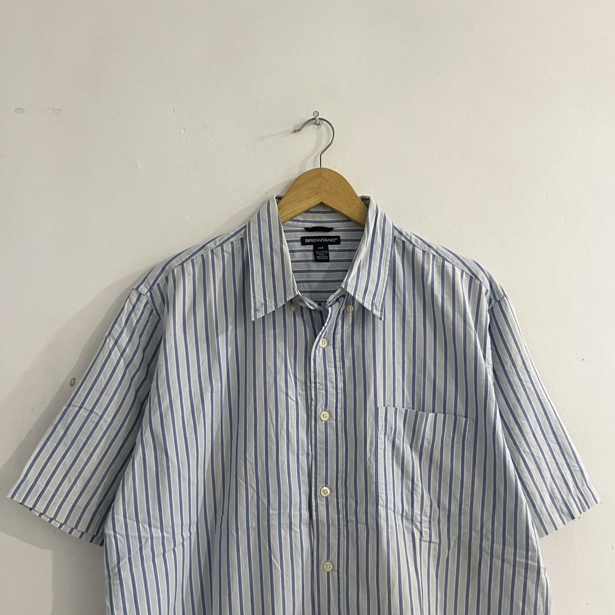 Japanese Brand brenntano - striped ss button up shirt Size US L / EU 52-54 / 3 - 2 Thumbnail