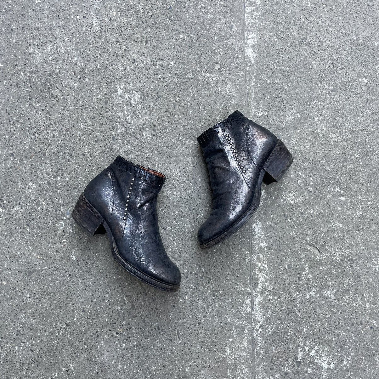 A.S.98 Vintage A.S 98 Biker Leather Ankle Boots Size US 8 / IT 38 - 2 Thumbnail