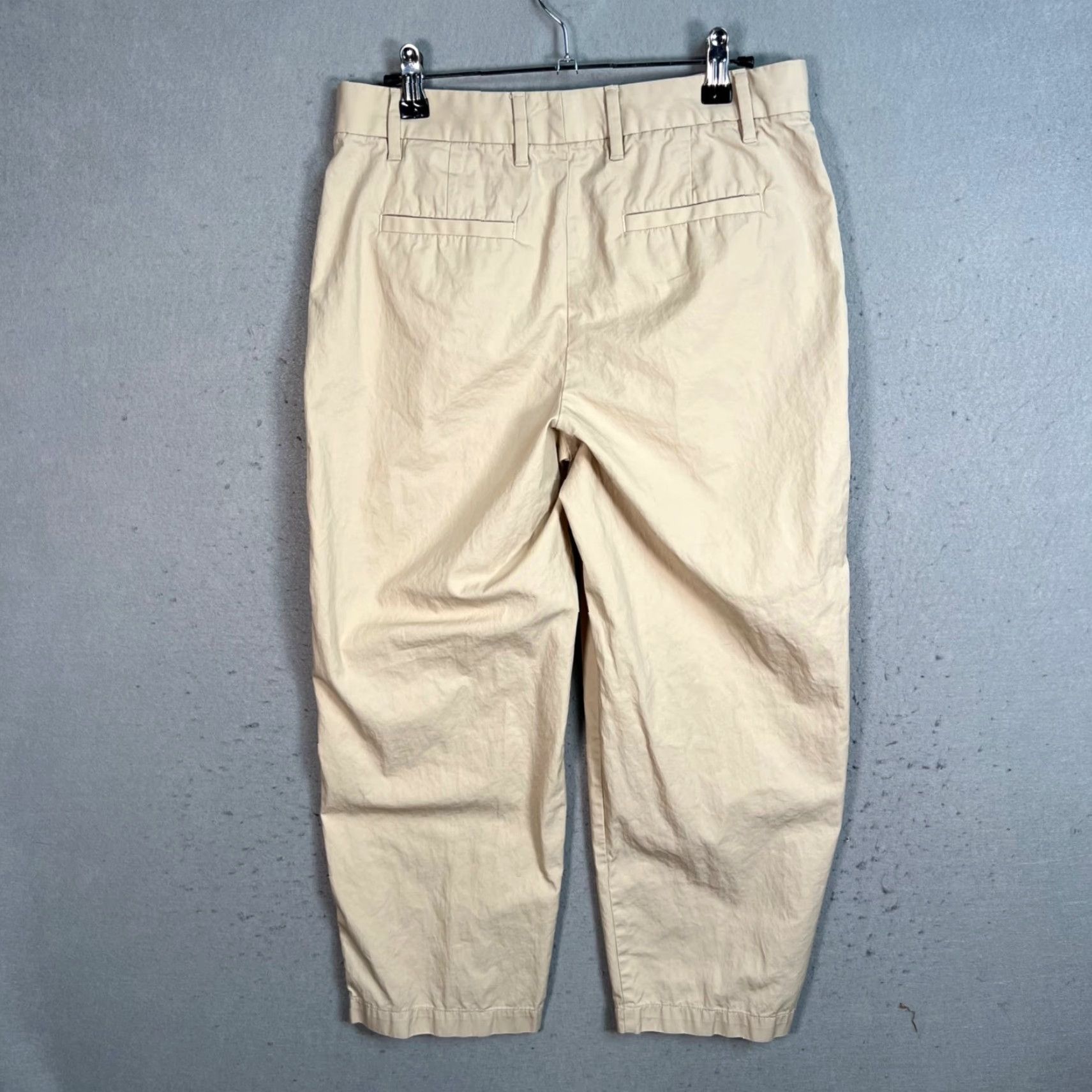 Banana Republic VINTAGE Banana Republic Womens Cropped Straight Leg Cotton Pants 0S Beige Size 25" / US 0 / IT 36 - 2 Thumbnail