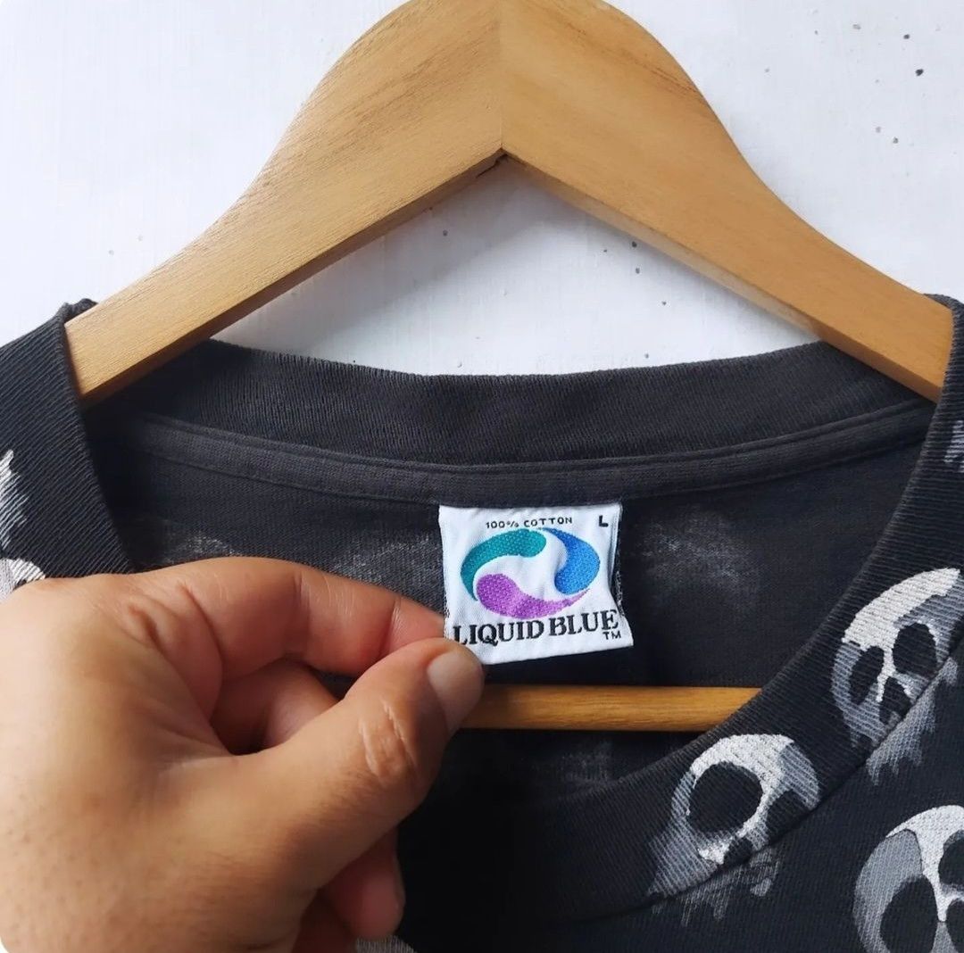 Liquid Blue × Vintage Vintage 90s Liquid Blue Chris Pinkerton Spiral Skulls Size US L / EU 52-54 / 3 - 8 Thumbnail