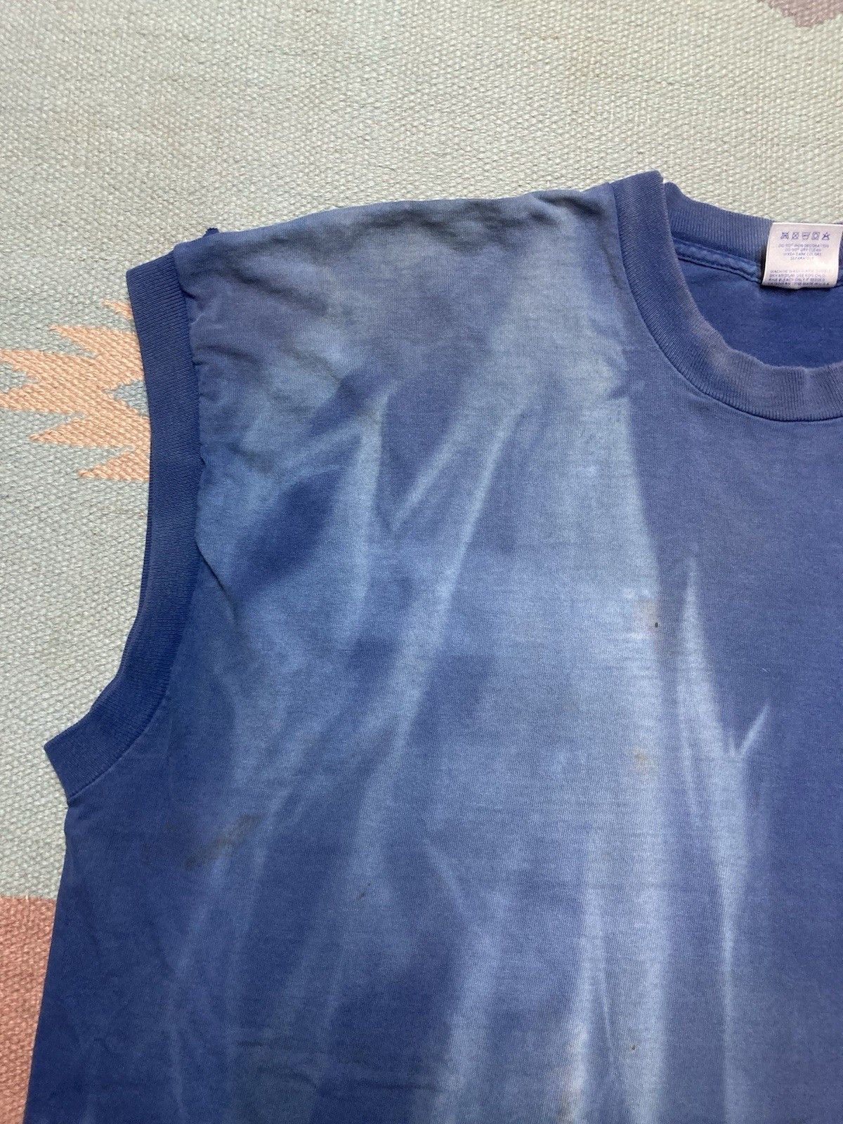 Vintage Vtg 80s tank top t shirt BVD beach faded blue distressed XXL Size US XXL / EU 58 / 5 - 6 Thumbnail