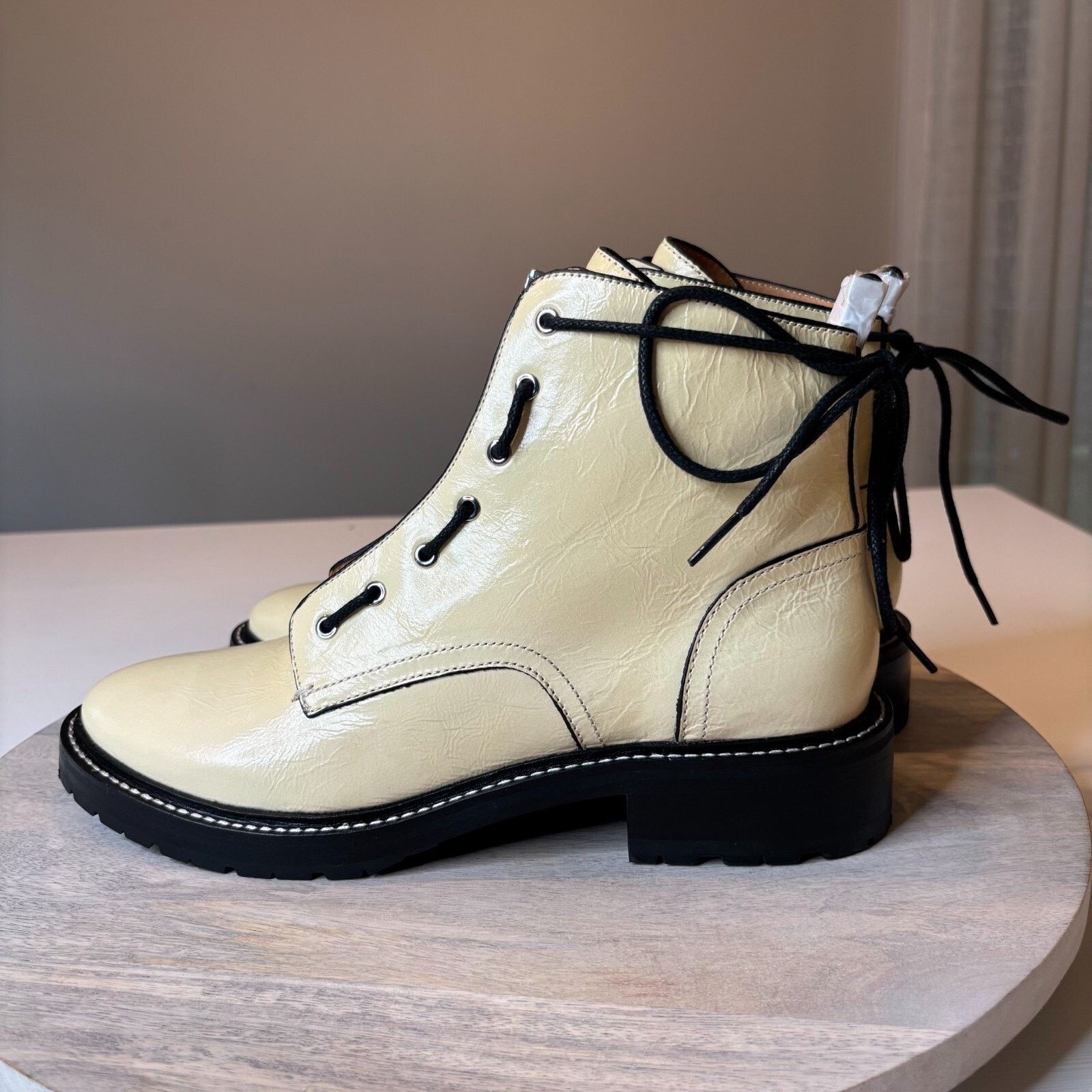 Rag & Bone Rag & Bone Cannon Leather Combat Boots Antique White Size 10 Size US 10 / IT 40 - 3 Thumbnail