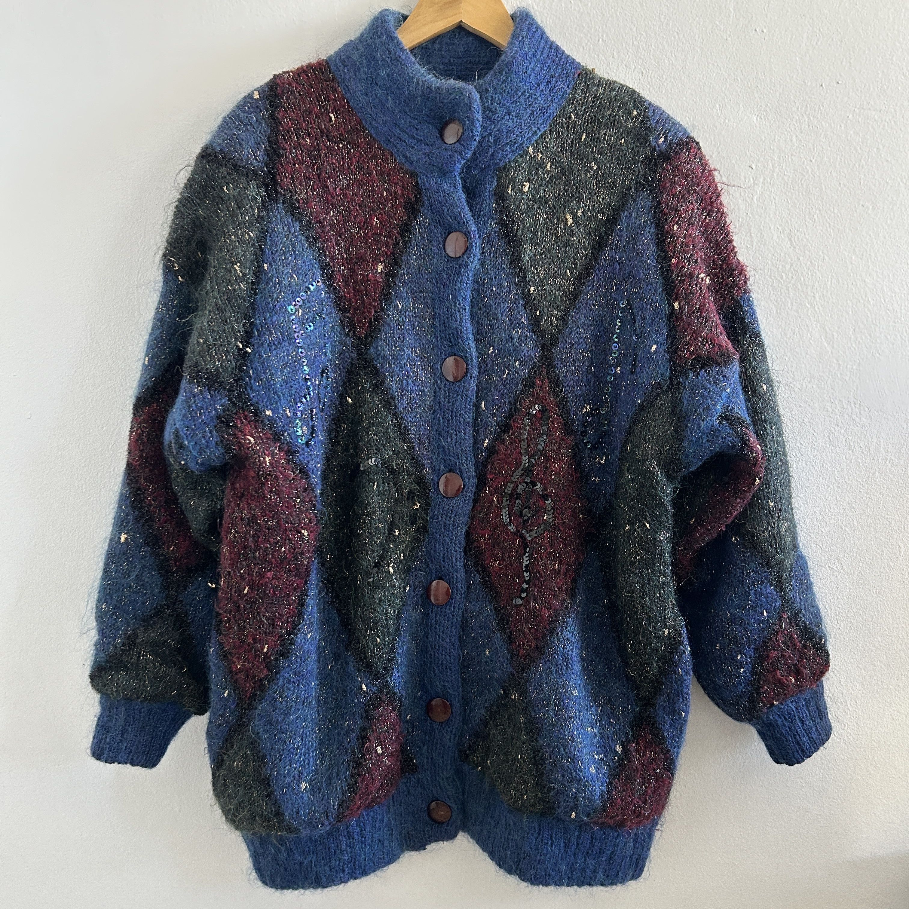 Vintage Vintage Mohair Harlequin Cardigan Size M / US 6-8 / IT 42-44 - 9 Thumbnail