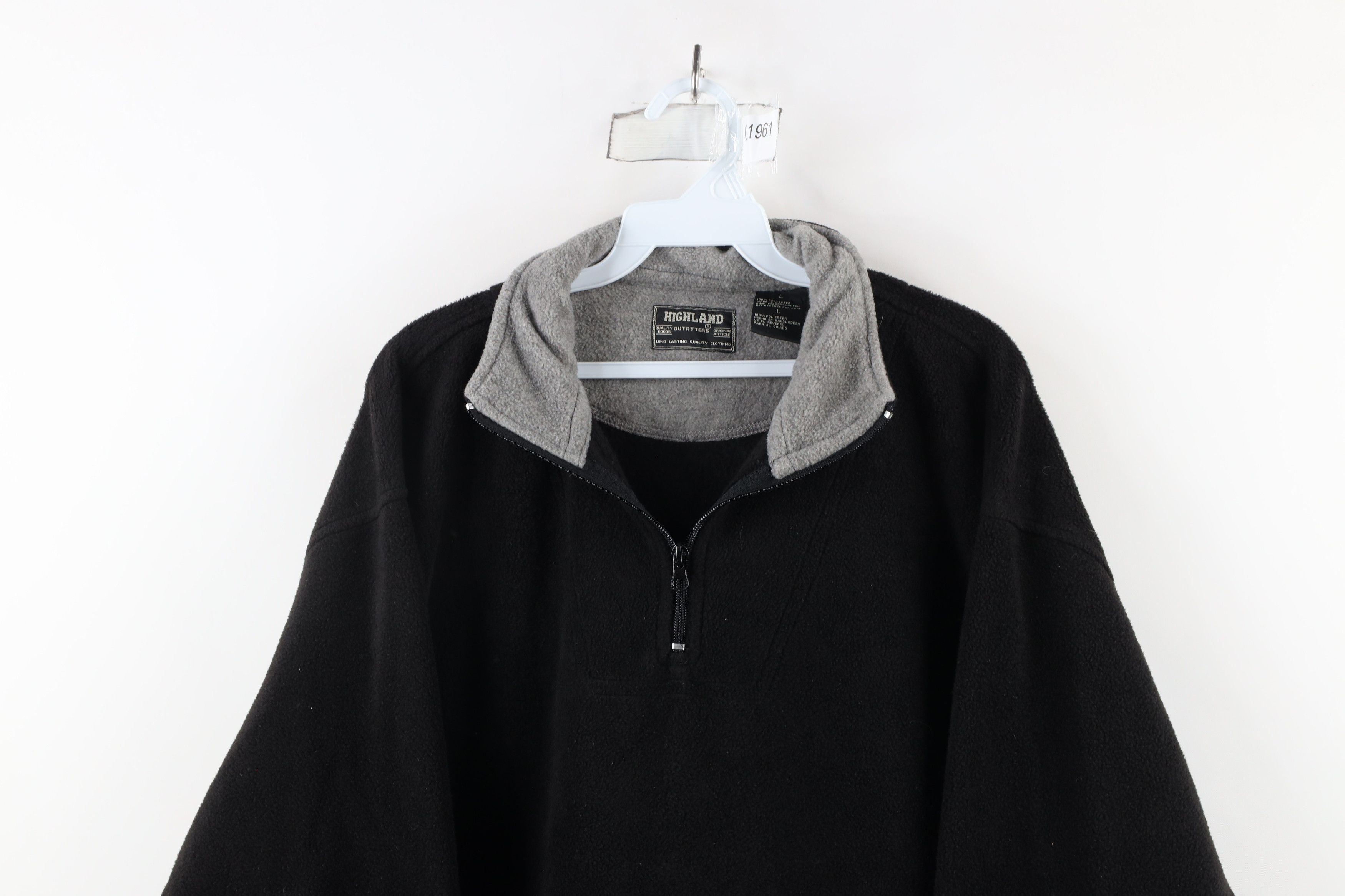 Vintage Vintage 90s Streetwear Fleece Pullover Sweater Black Size US L / EU 52-54 / 3 - 2 Thumbnail