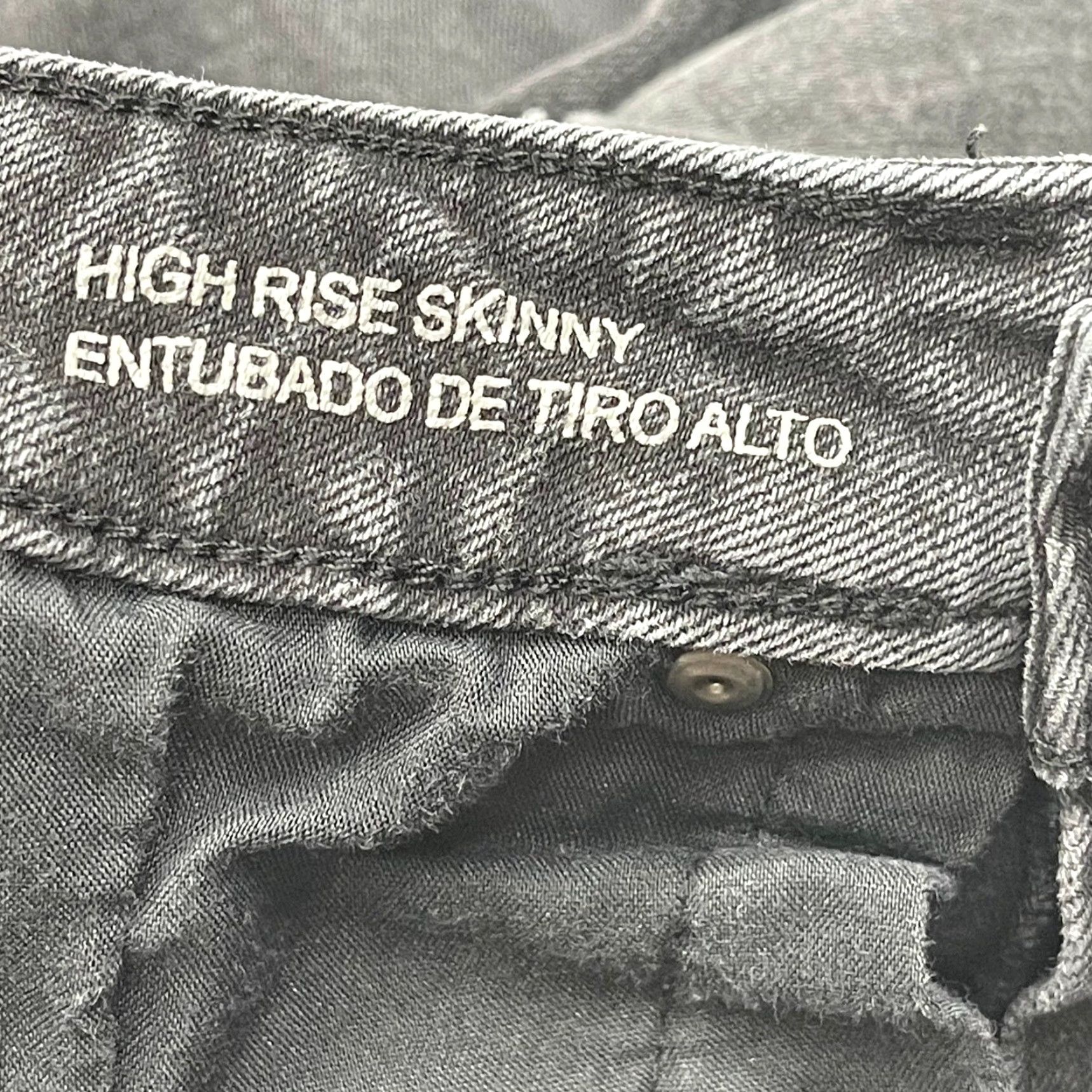 Vintage Wild Fable Jeans Women Size 0 Gray Distressed Skinny Mid Rise 5-Pocket Denim Charcoal Wash Casual Womens Jeans Size 25" / US 0 / IT 36 - 4 Thumbnail