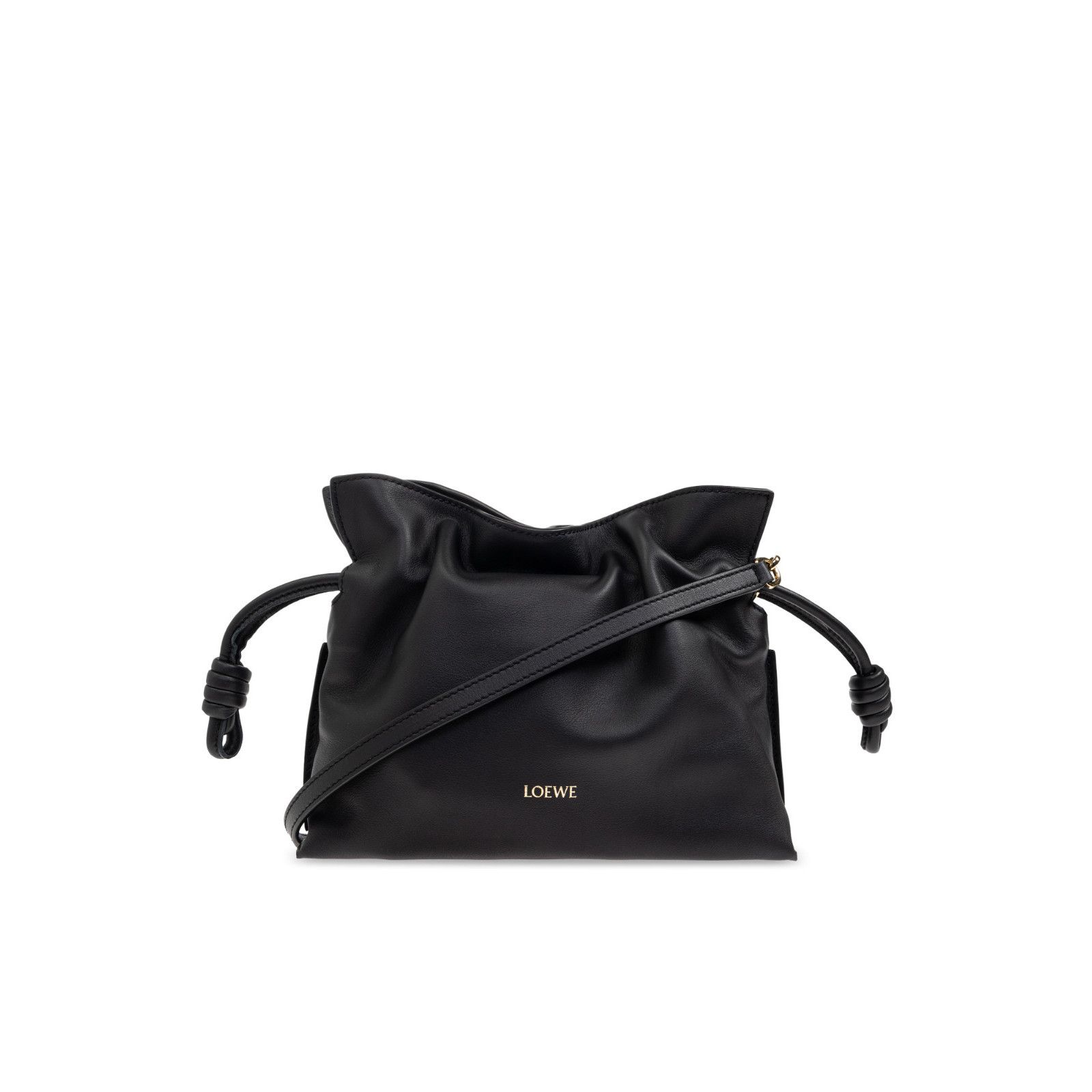 Loewe Flamenco Mini Black Nappa Leather Clutch New And Authe, Women's