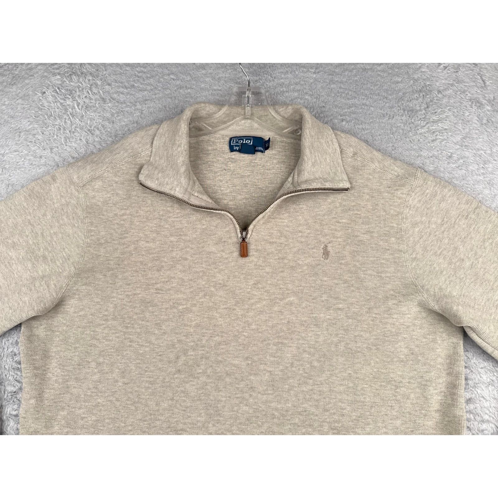 Ralph Lauren VINTAGE Polo Ralph Lauren Sweater Shirt Adult XL Gray 44" Chest 1/4 Zip Mock Neck Golf Casual Mens Size US XL / EU 56 / 4 - 4 Thumbnail