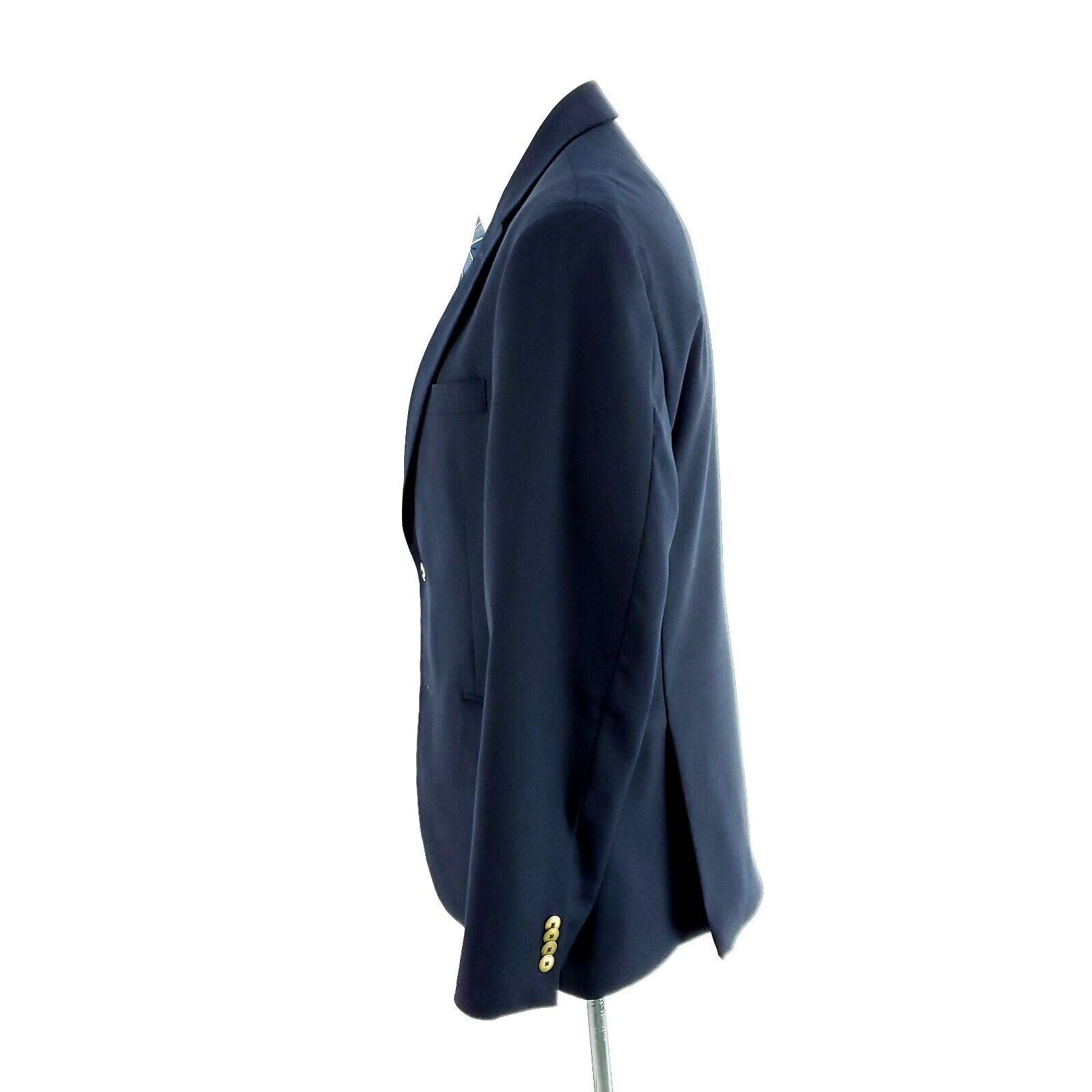Tommy Hilfiger Tommy Hilfiger Wool Polyester 2 Gold Button Blazer 40S Blue Size 40S - 5 Thumbnail