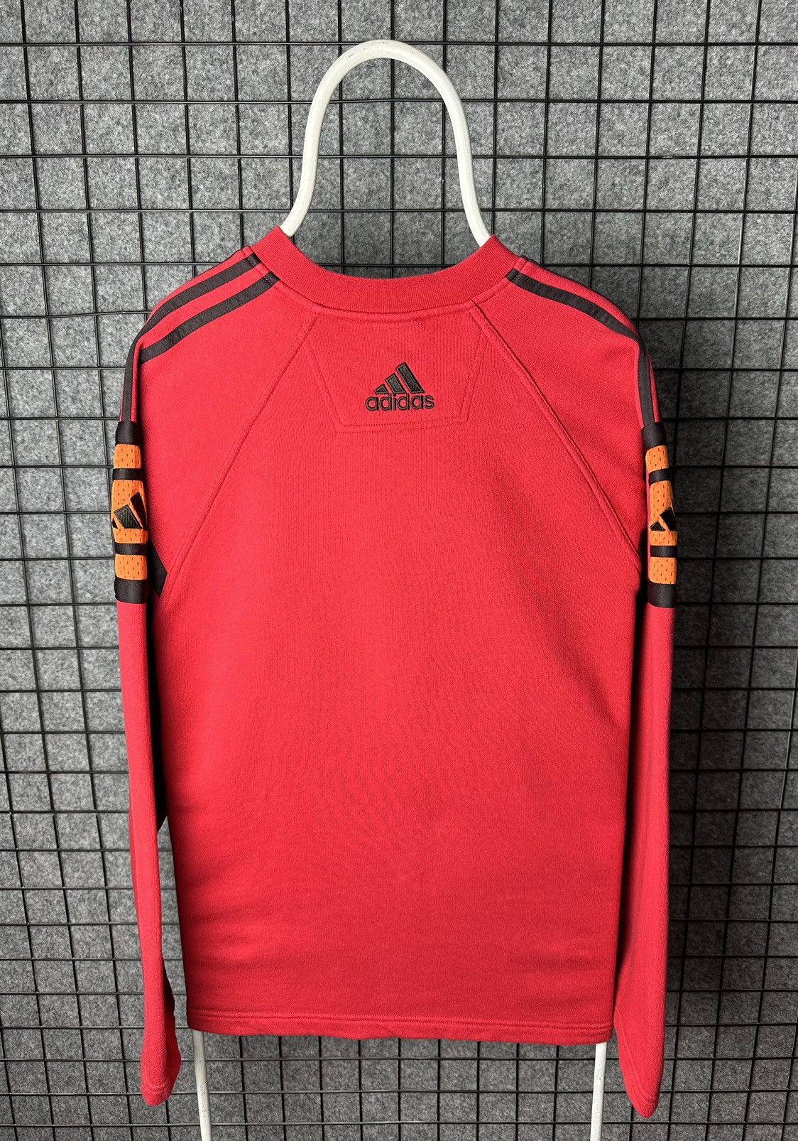Adidas × Vintage Adidas Vintage Cotton Big Logo V Neck Sweatshirt Size M Size US M / EU 48-50 / 2 - 9 Thumbnail