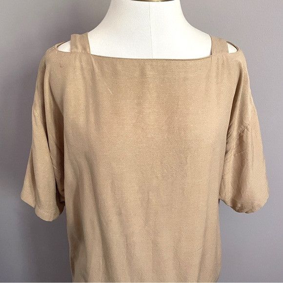 Vintage Vintage Ivory Raw Silk Cut Out Shift Dress - Medium Size M / US 6-8 / IT 42-44 - 4 Thumbnail