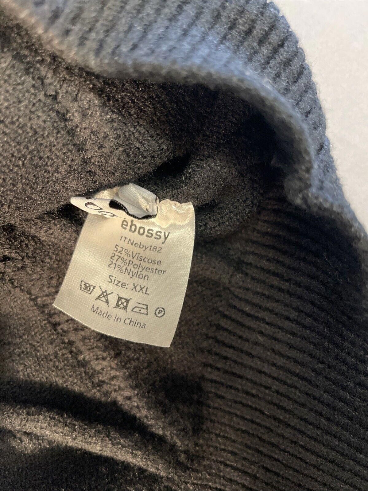 Designer Ebossy Cable Knit Cardigan Button Down Embroidered Sweater Size XL / US 12-14 / IT 48-50 - 2 Thumbnail