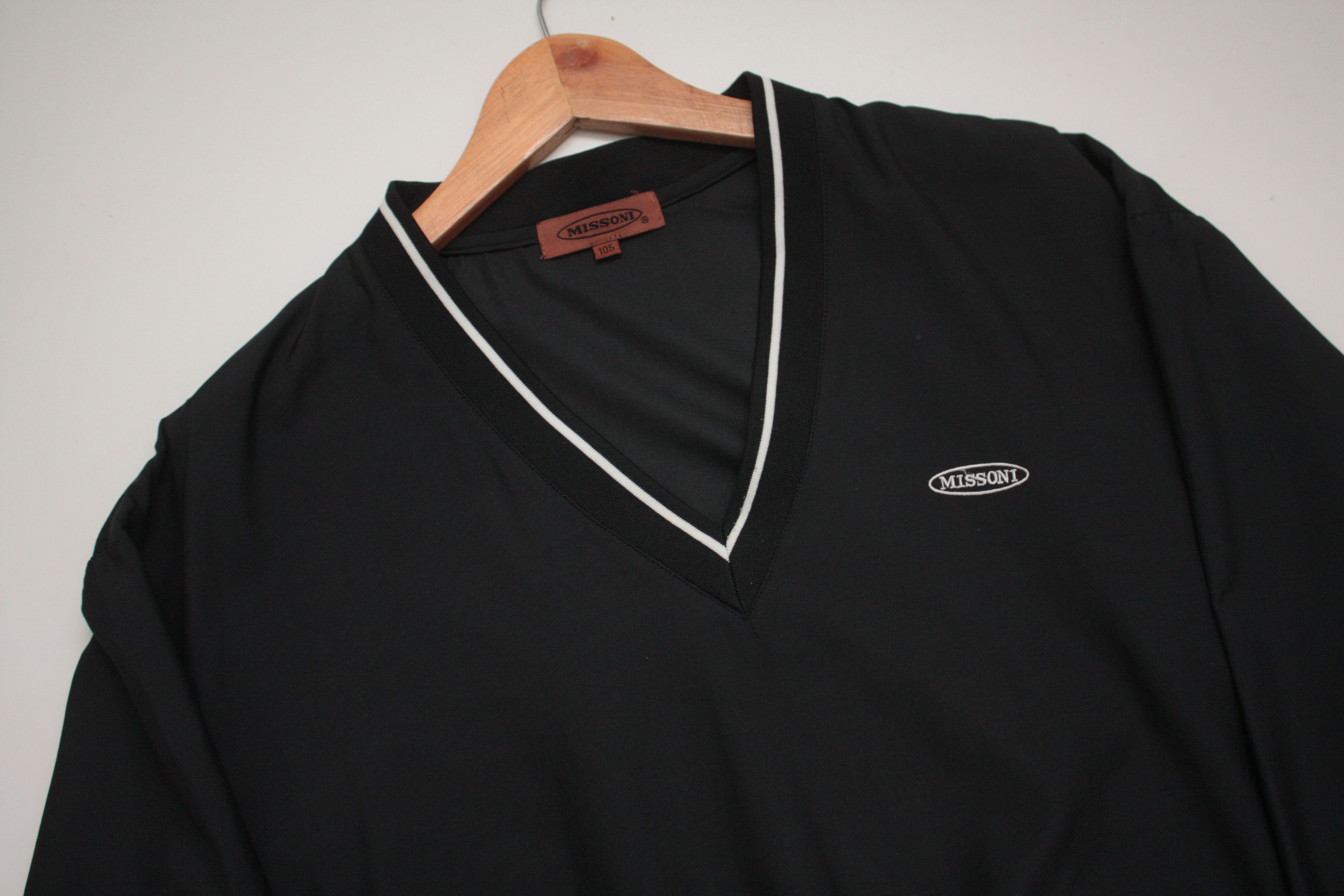 Missoni Missoni Vintage Black V-Neck Nylon Bomber Size US M / EU 48-50 / 2 - 1 Thumbnail