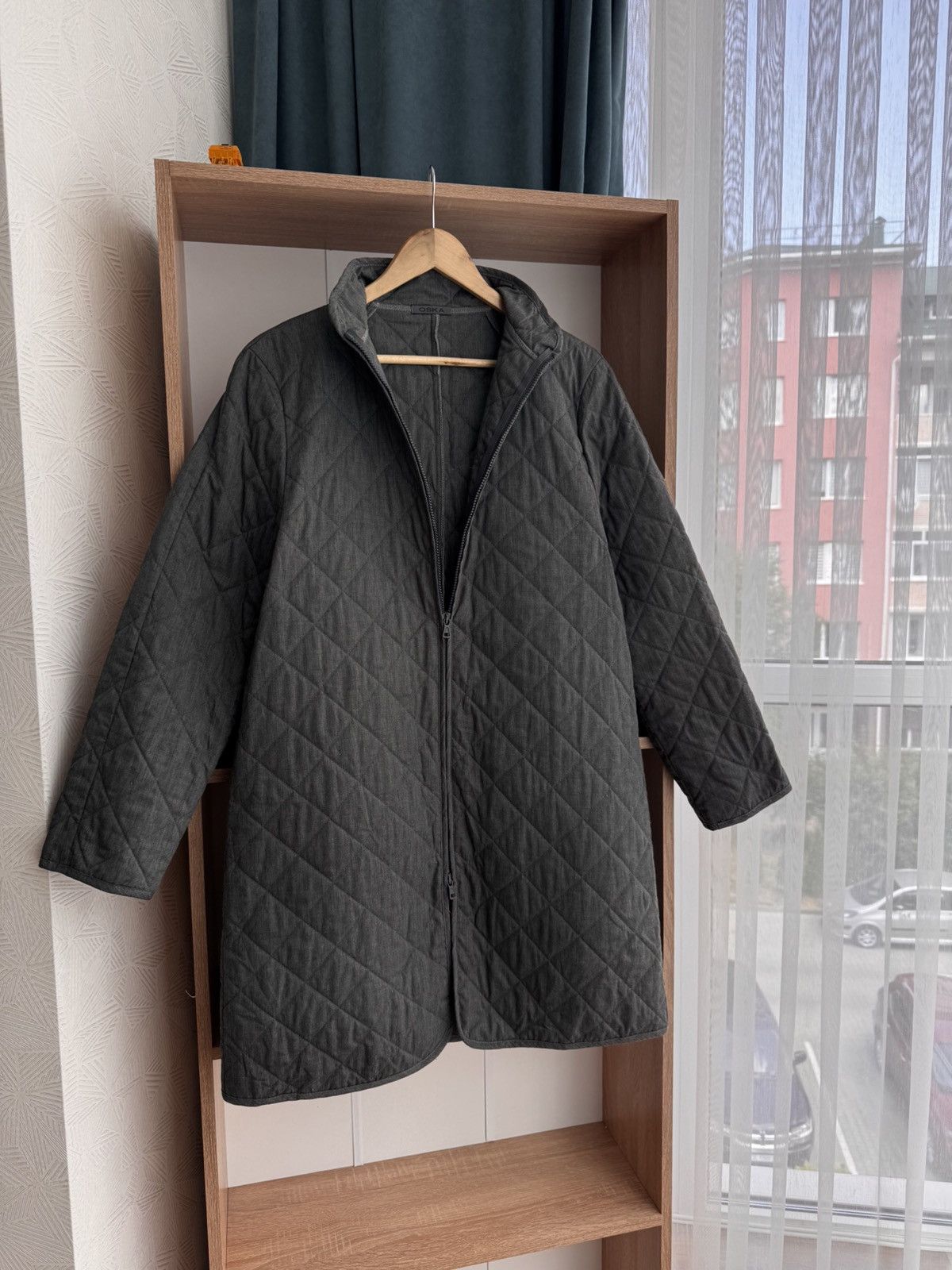 Vintage Vintage Oska Grey Wool Luxury Double Zip Quilted Jacket Size S / US 4 / IT 40 - 2 Thumbnail