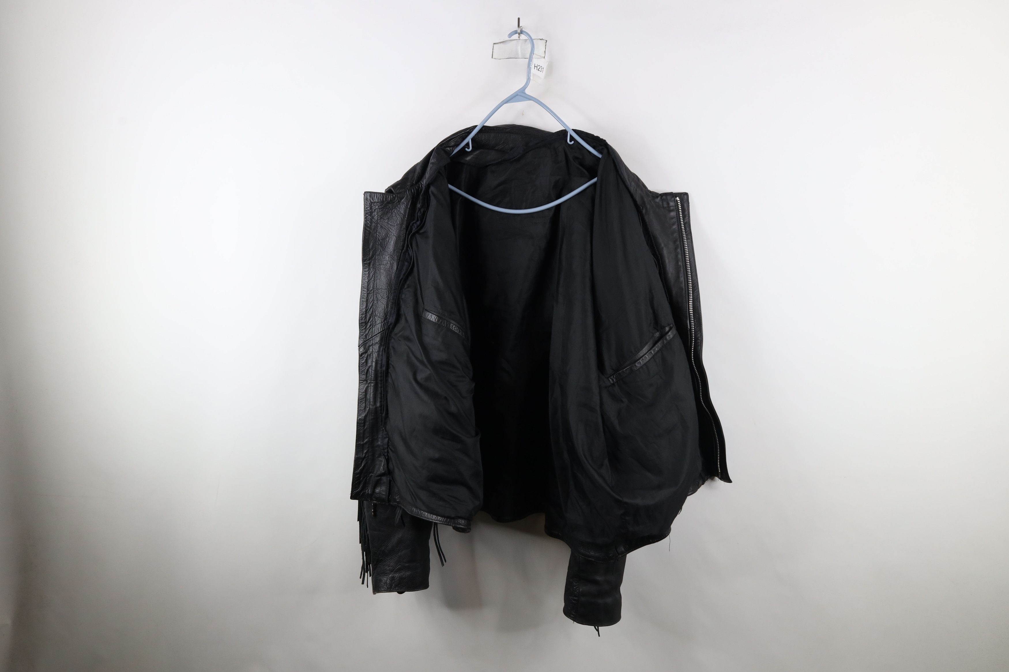 Vintage Vintage 90s Streetwear Leather Fringed Motorcycle Jacket Size US XXL / EU 58 / 5 - 10 Thumbnail
