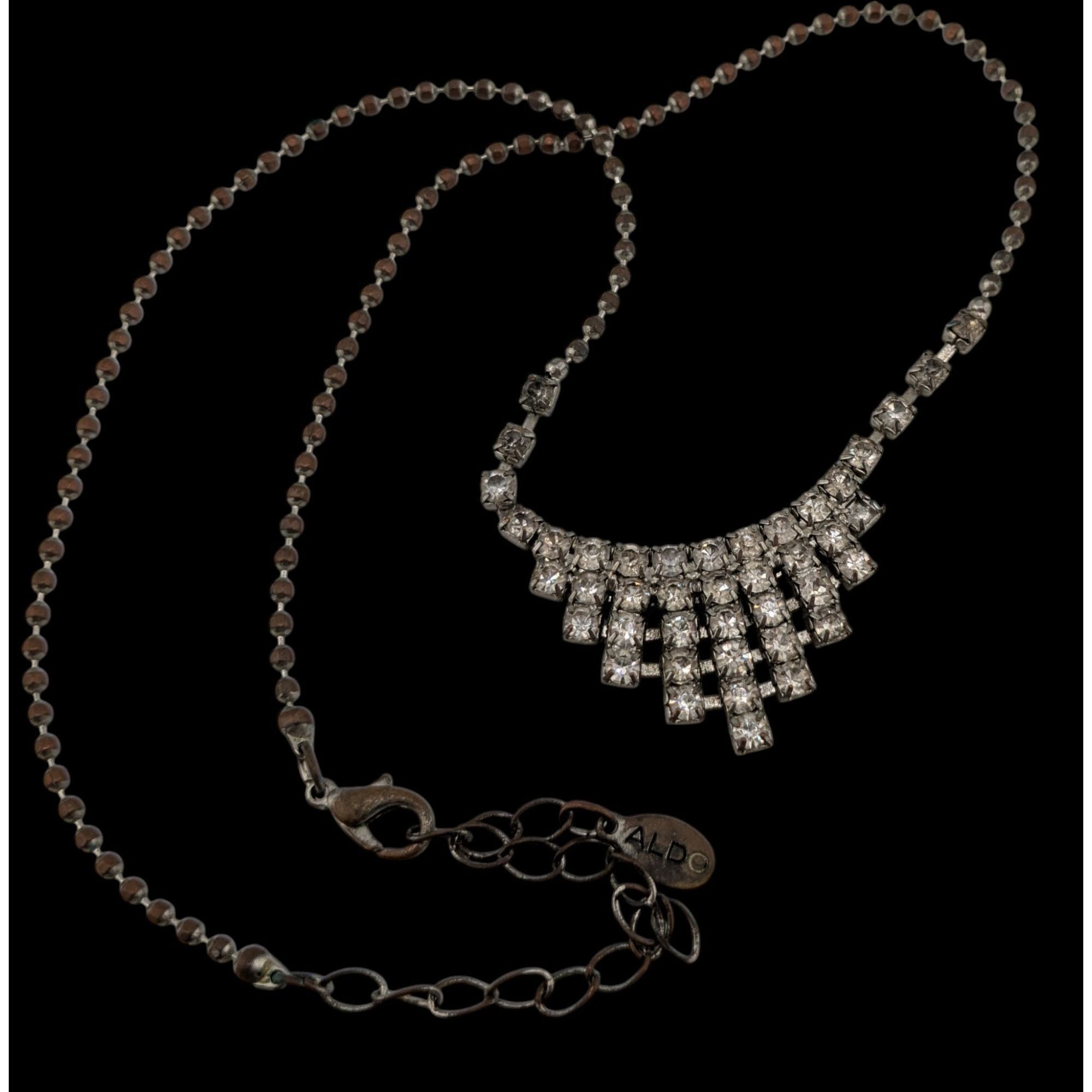 Aldo Aldo Glam Silver-Tone Rhinestone Statement Necklace Size ONE SIZE - 2 Thumbnail