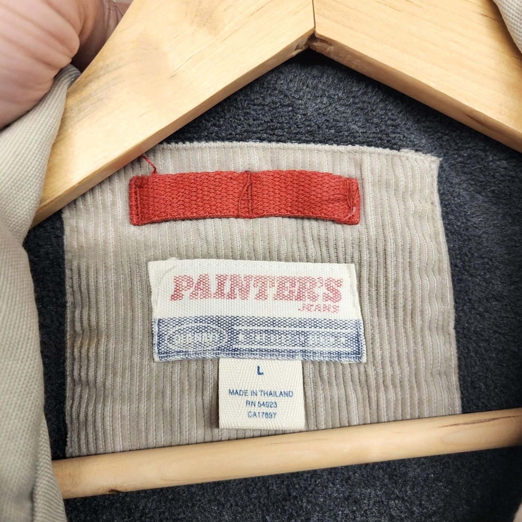 Old Navy Old Navy Painter's Jeans Jacket Mens L Khaki Fleece Lined Chore Work Shacket Size US 33 - 4 Thumbnail