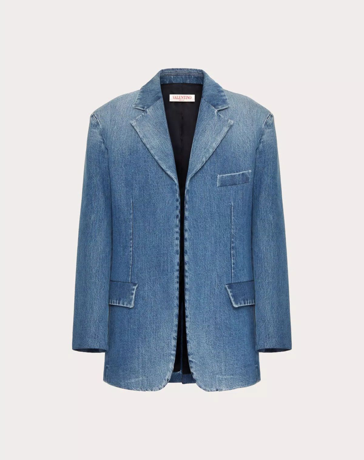 Valentino o1s1wg110625 Denim Jacket in Medium Blue Size M / US 6-8 / IT 42-44 - 1 Thumbnail