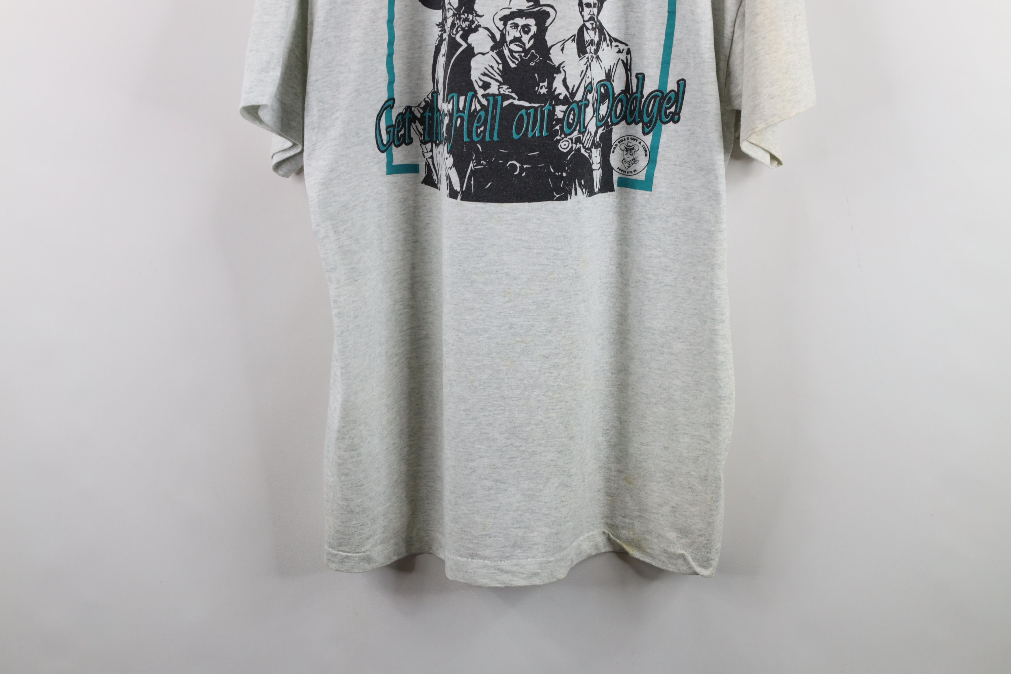 Vintage Vintage 90s Streetwear The Hell Out of Dodge Cowboy T-Shirt Size US XL / EU 56 / 4 - 3 Thumbnail